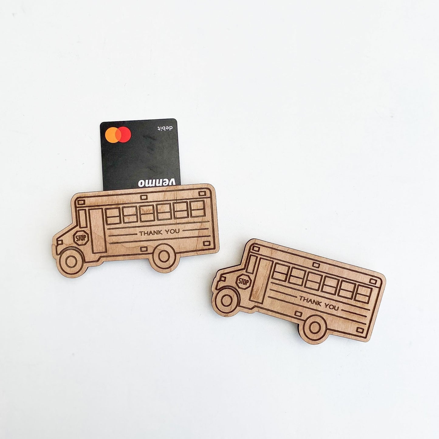 Wood school bus gift card holder for teacher or bus driver end of year gift