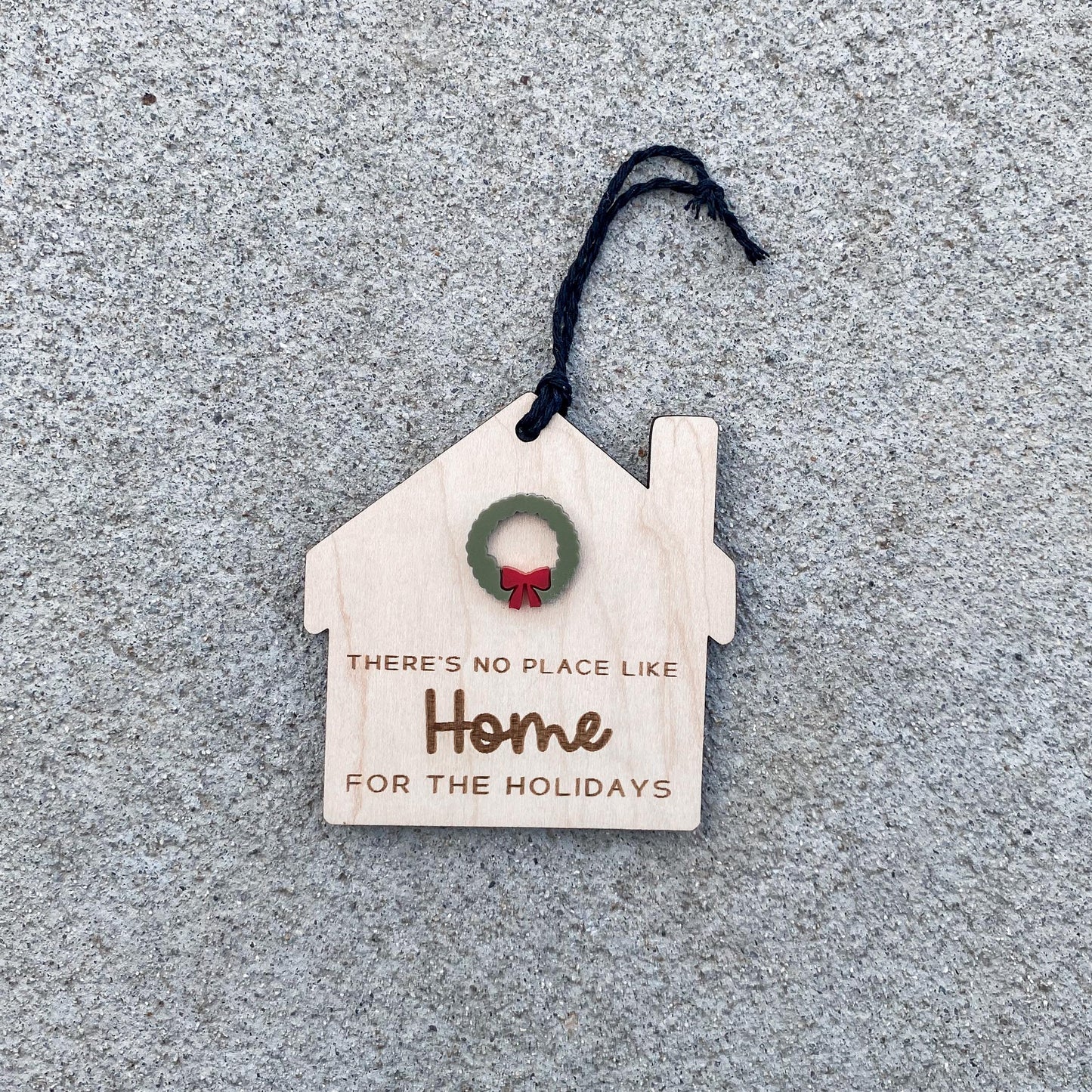 There's No Place Like Home personalized maple wood Christmas ornament, holiday keepsake