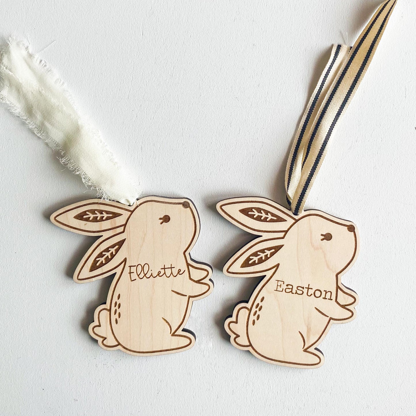 Whimsical Easter Basket Tag | Personalized Wood Easter Name Tag
