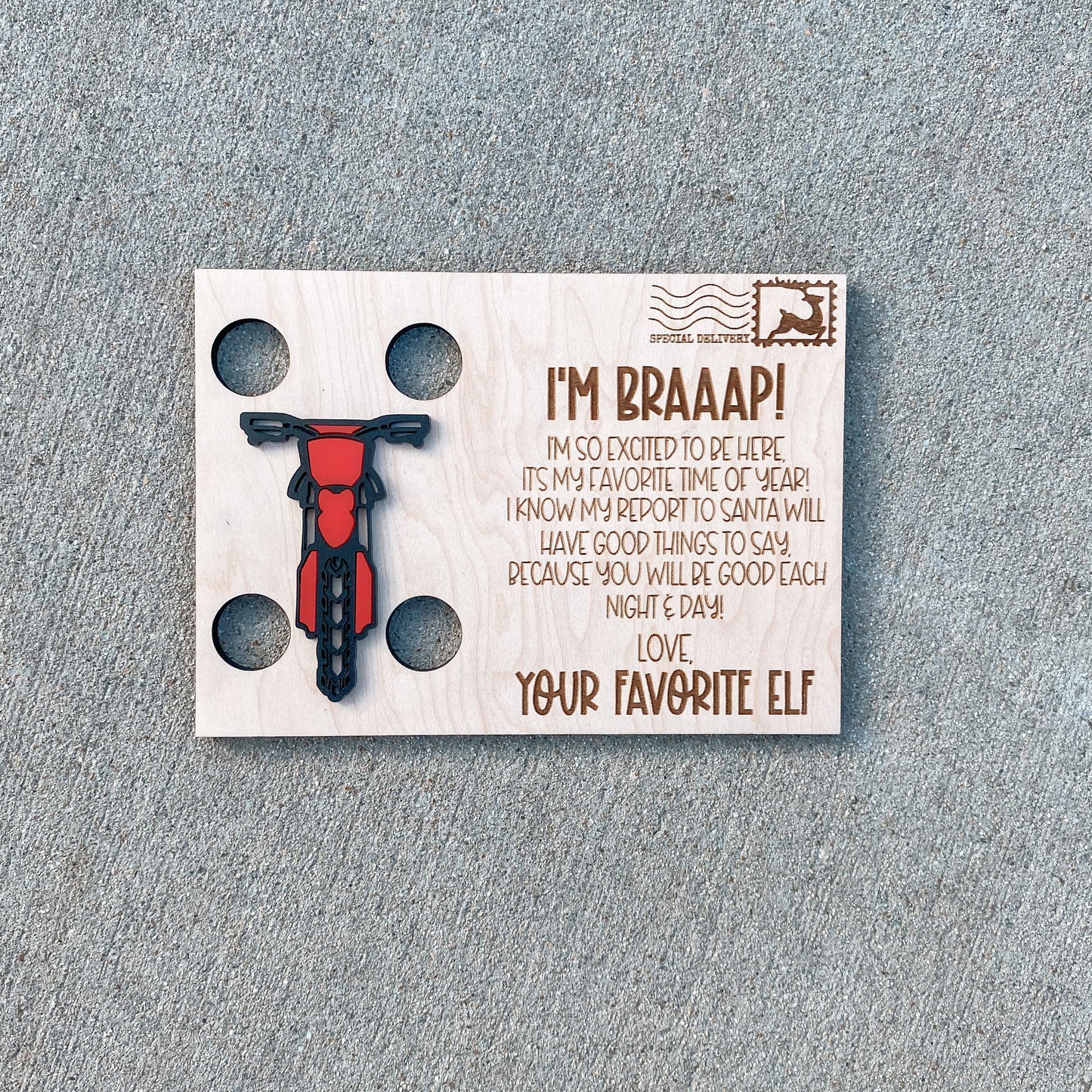 I’M Braaap Quad Elf Postcard