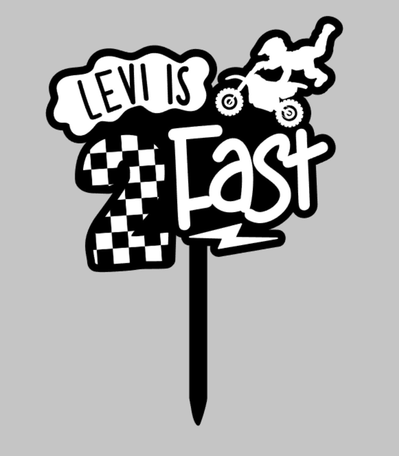 Two Fast Dirt Bike Cake Topper | 2nd Birthday Party Decor