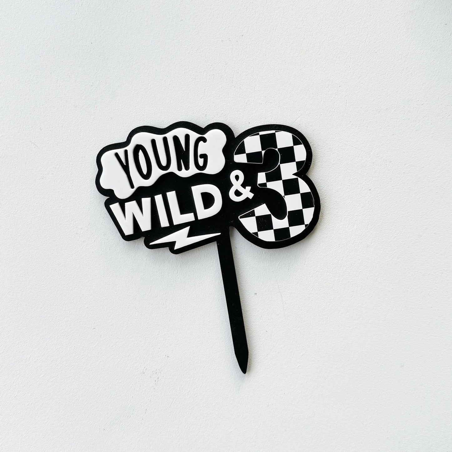 Young Wild and Three | Birthday Party Decor | Dirt Bike Party | boys birthday theme | Cake Topper Birthday | Dirt Bike Party Decor | 3