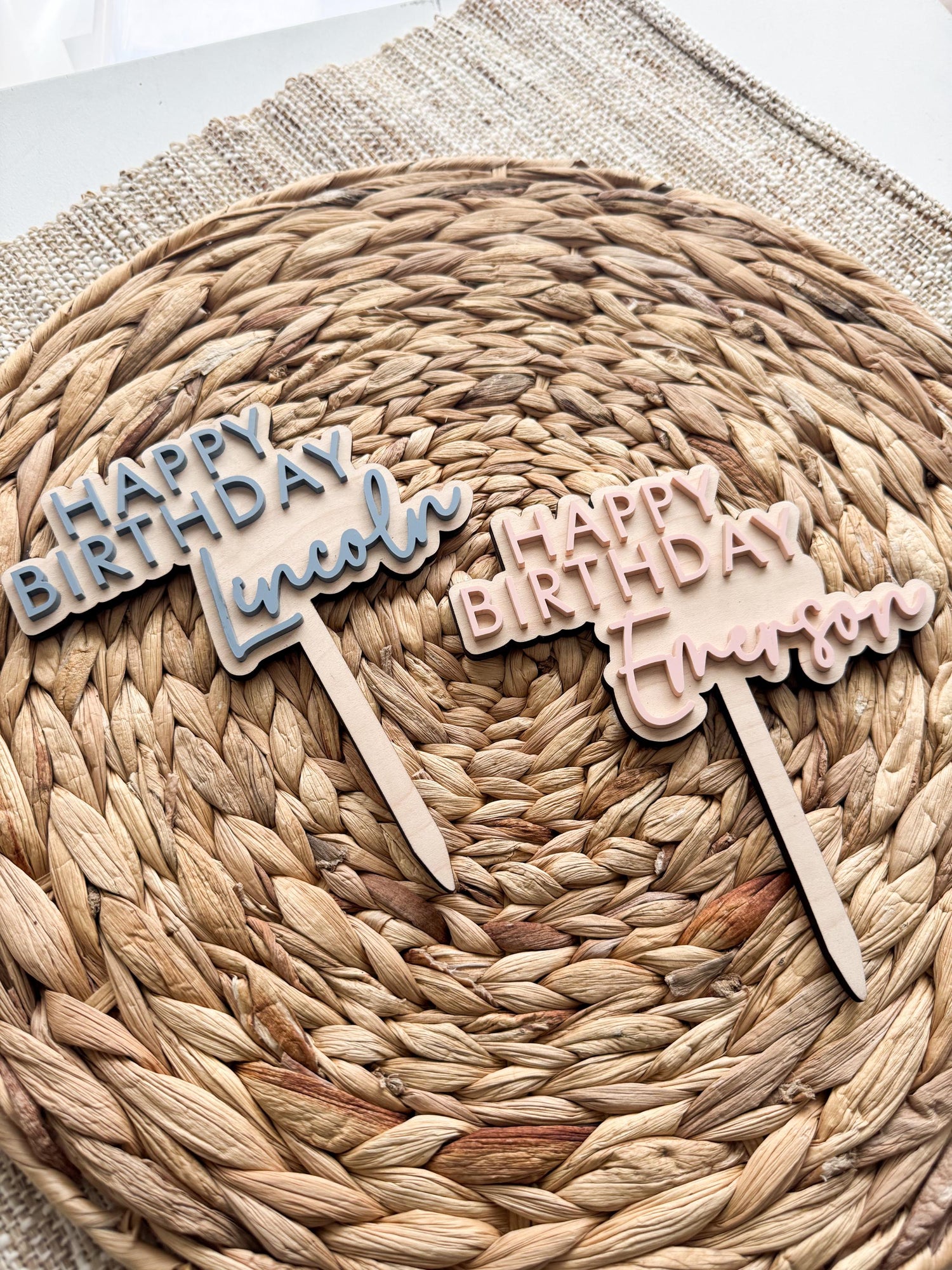 Wooden Custom Cake Topper | Birthday Party Decor | girls birthday Party | boys birthday theme | Cake Topper Birthday | Simple Party Decor |