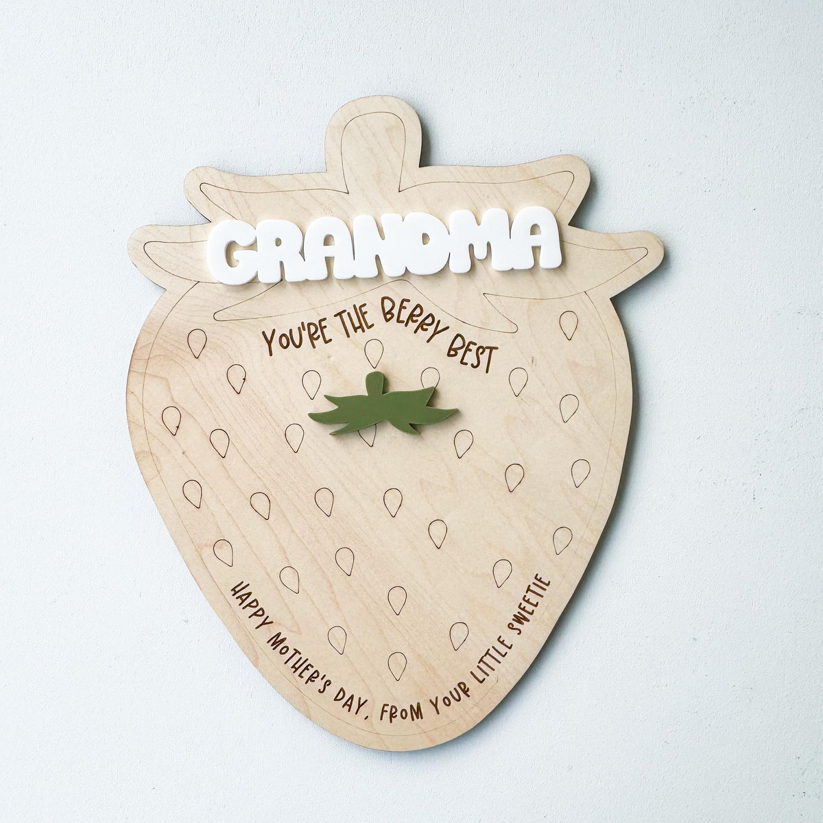 Strawberry handprint sign, a Mother's Day keepsake from kids