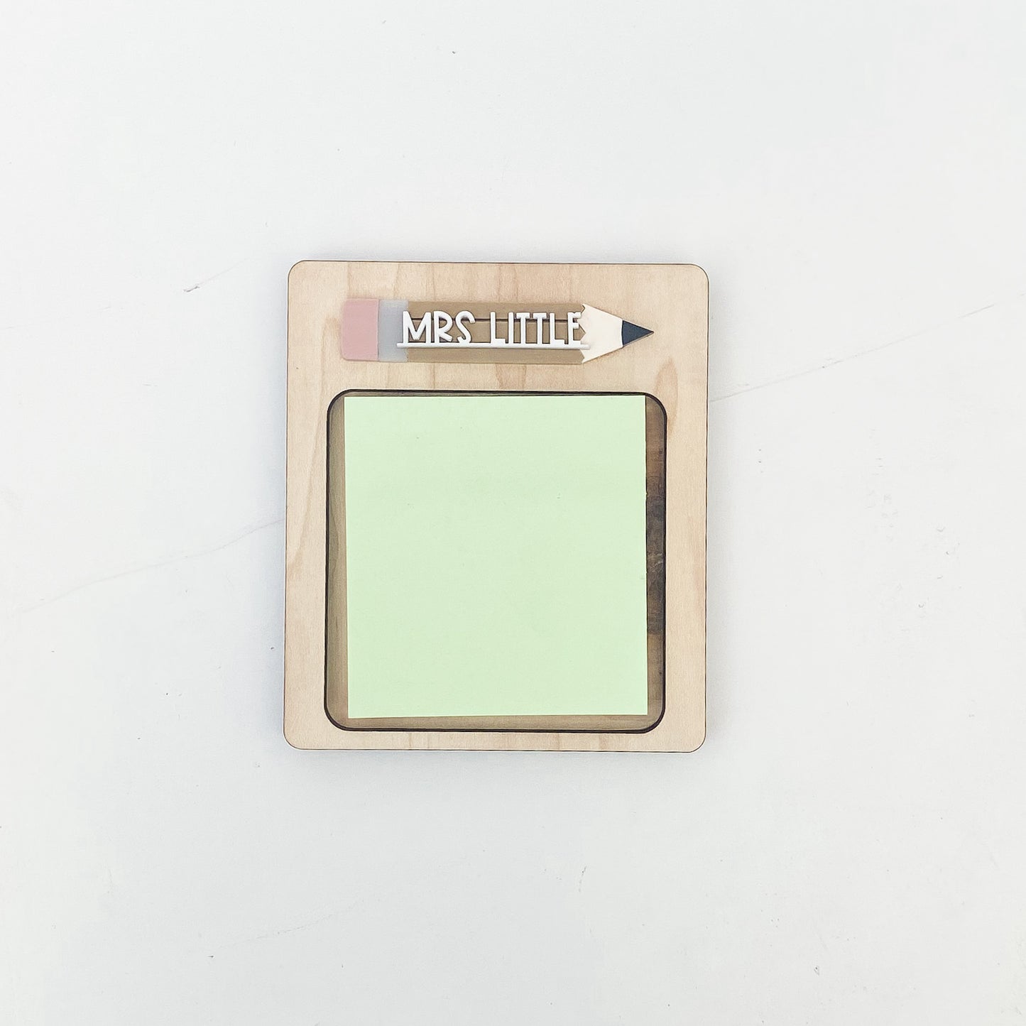 3D Teacher Appreciation Sticky Note Holder | Personalized Wood Teacher Gift