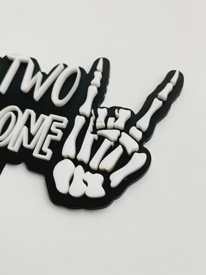 Bad Two The Bone cake Topper Rebel Birthday Party Kids boy girl decor skull