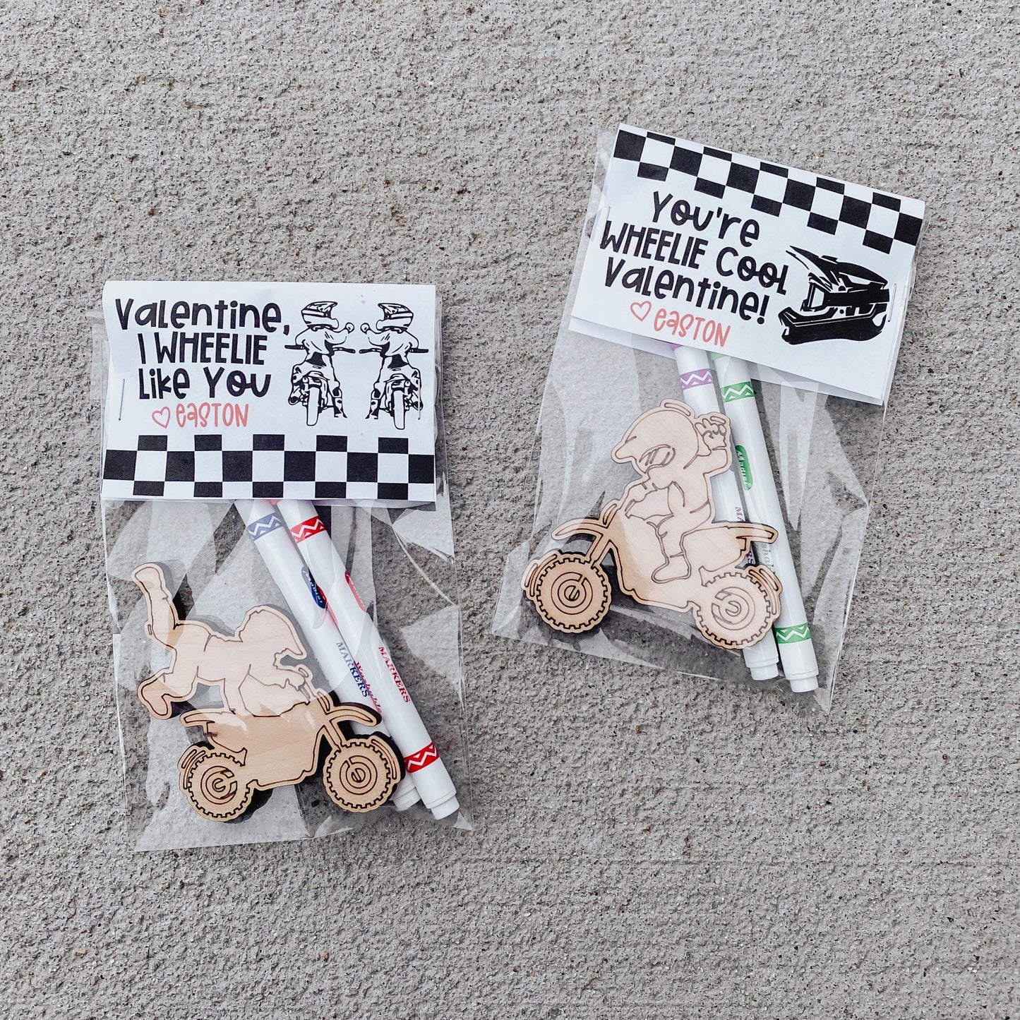 Dirt bike classroom Valentine cards for boys, non-candy motocross theme