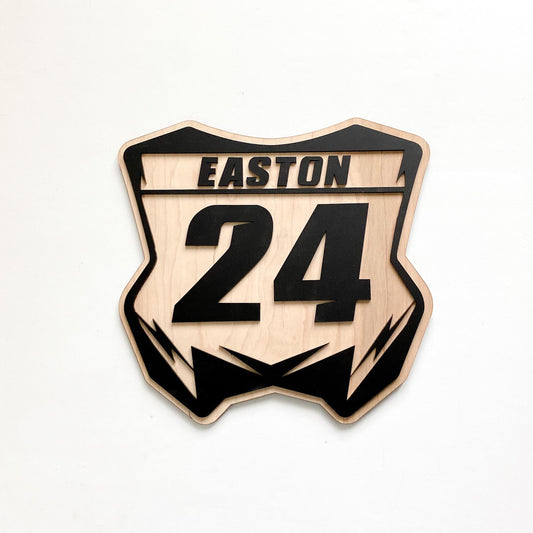 Personalized Dirt Bike Number Plate Wall Sign