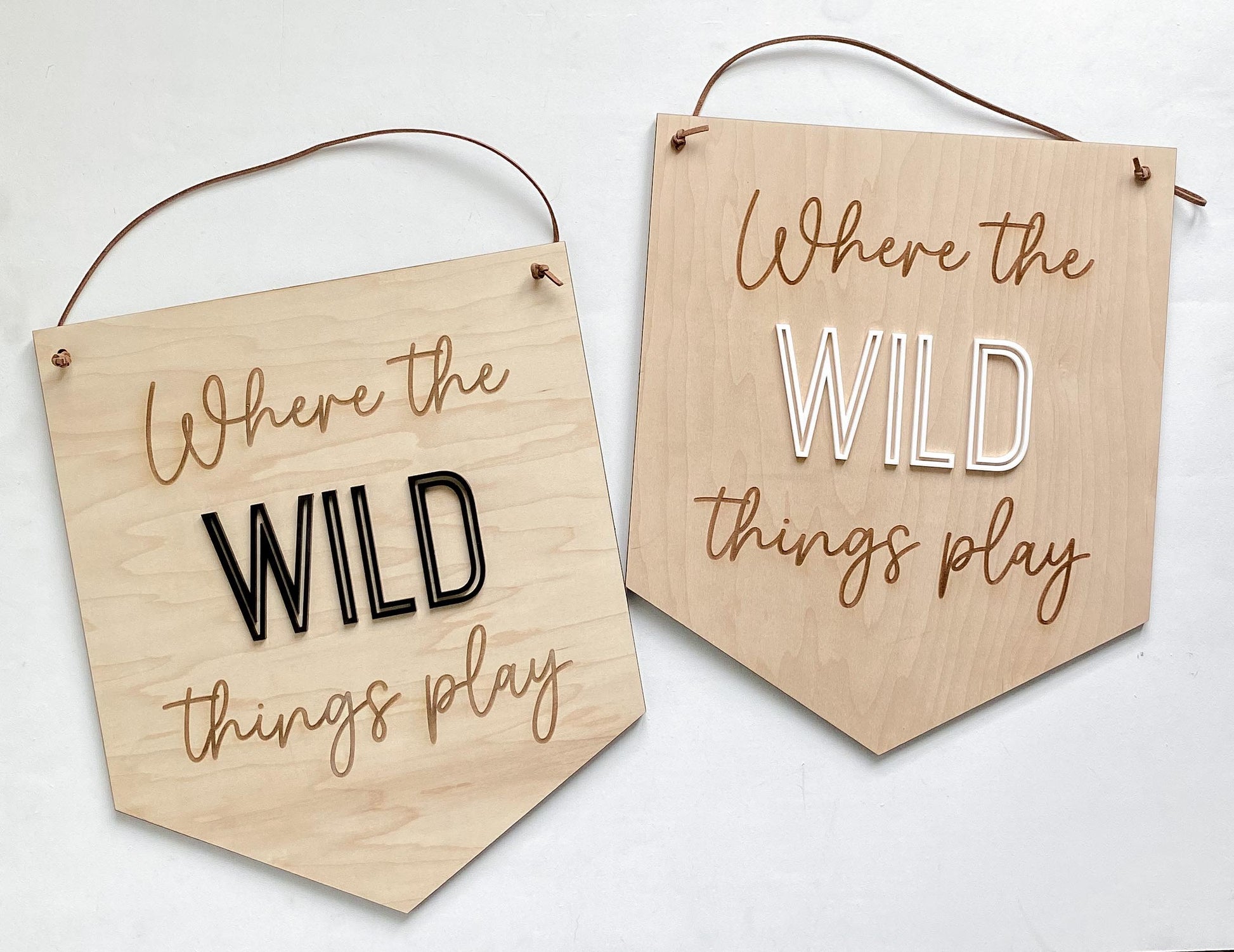 Where the Wild Things Play maple wood wall sign for playroom or kids room