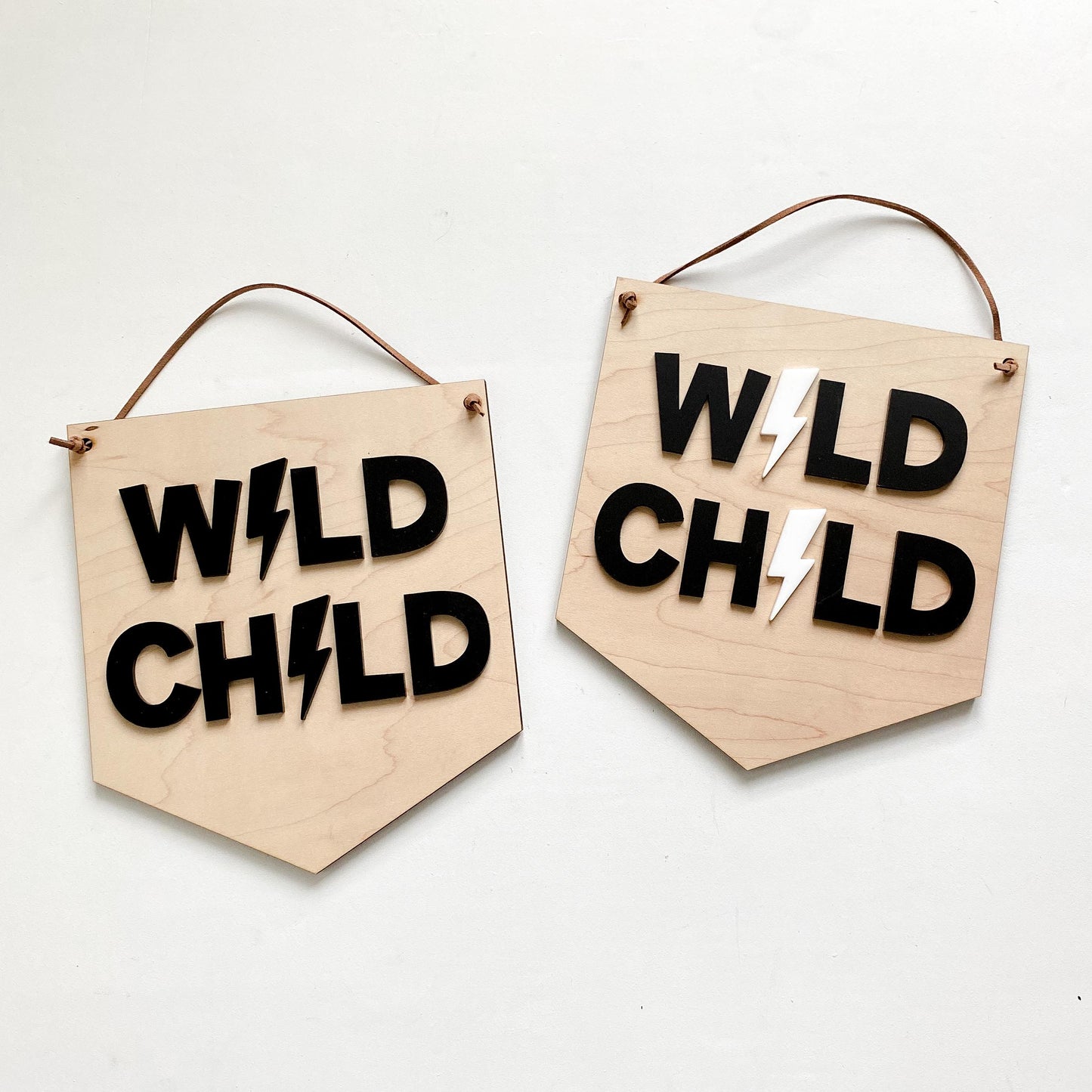 Wild Child maple wood wall sign for kids room or nursery, boho playroom decor