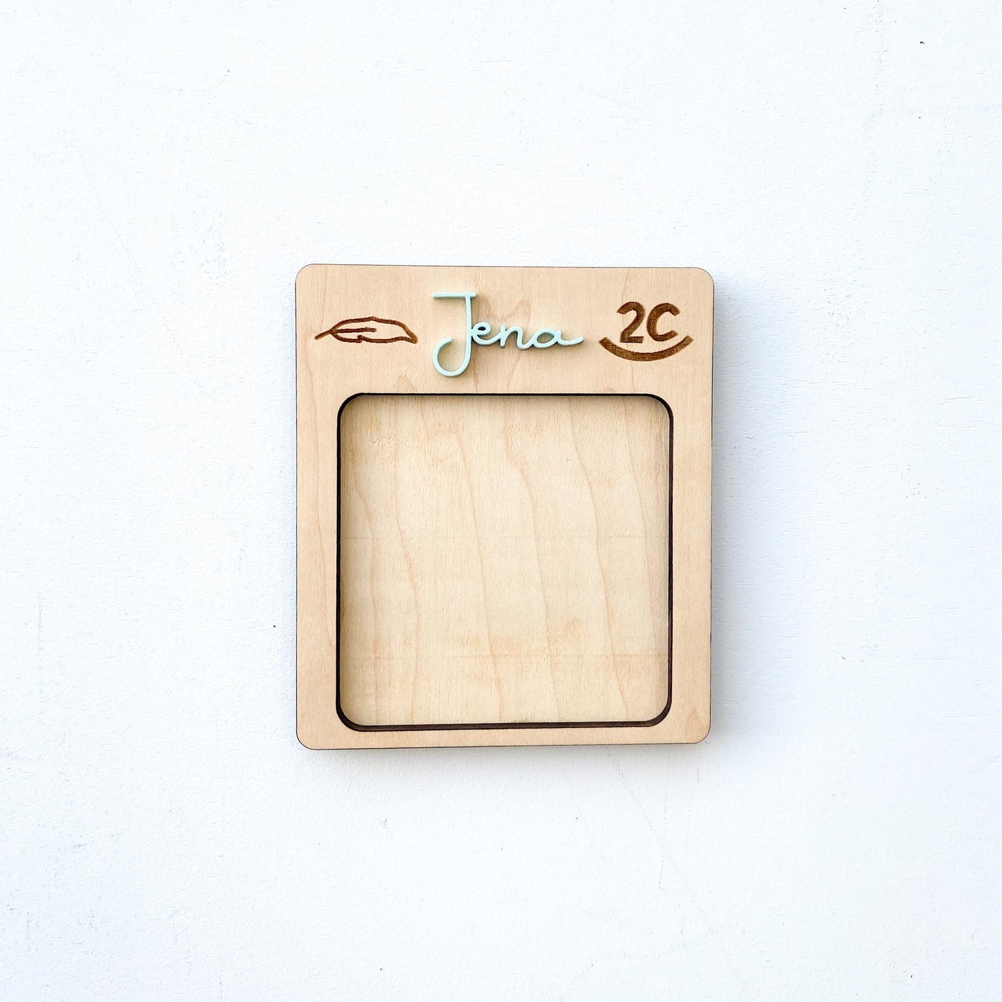 Ranch brand personalized note pad holder showing custom brand engraving on wood