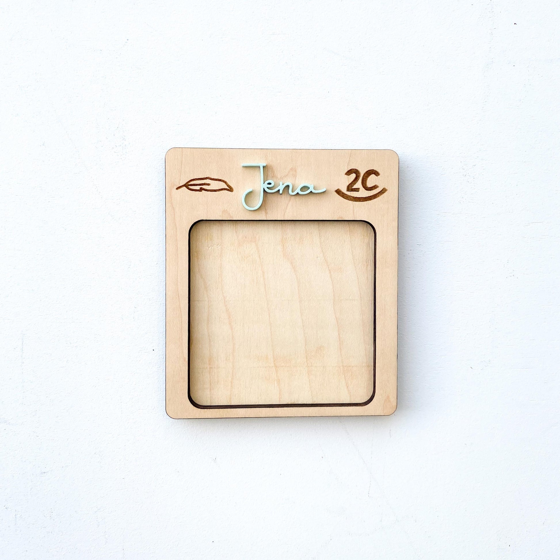 Ranch brand personalized note pad holder showing custom brand engraving on wood