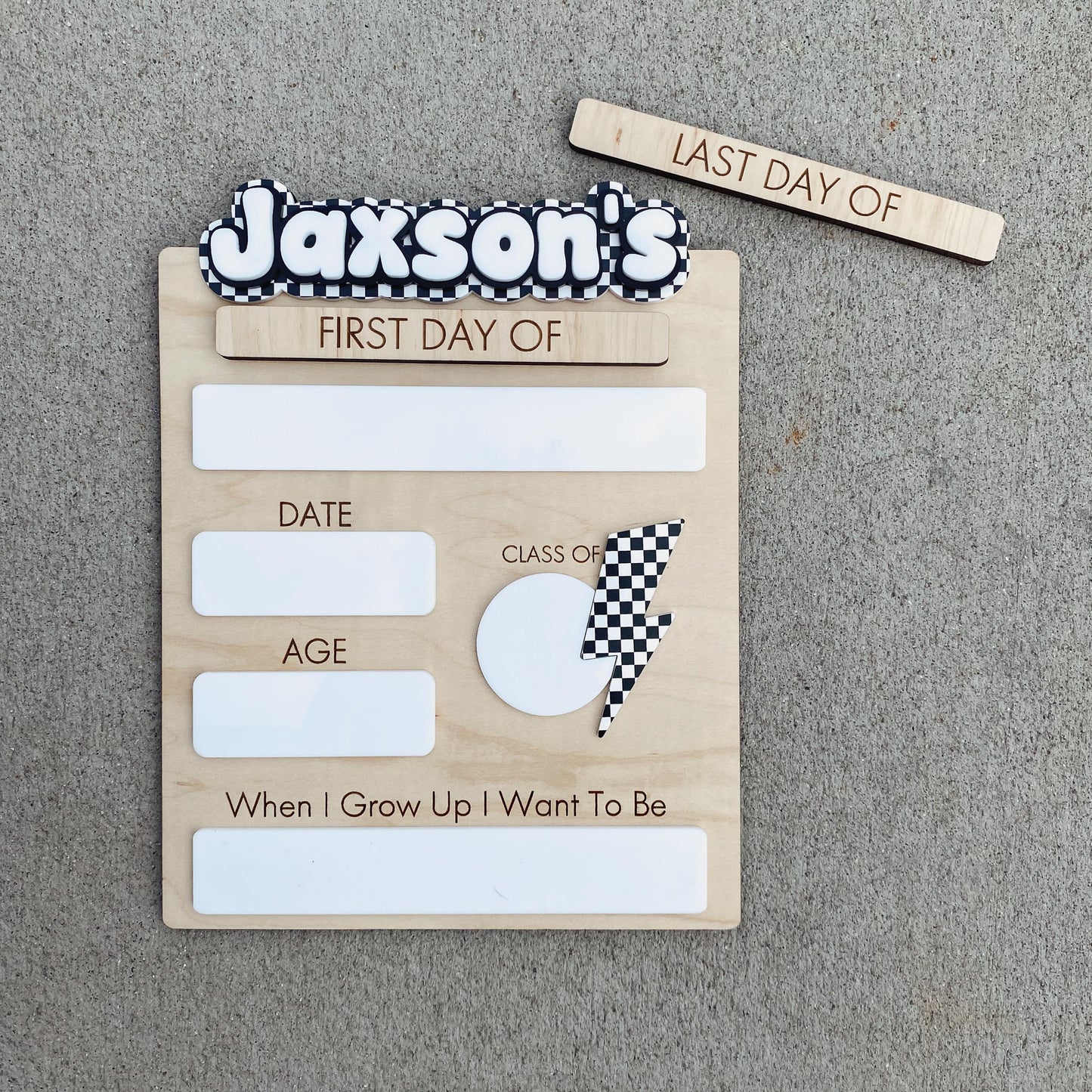 Checkerboard First Day of School Sign