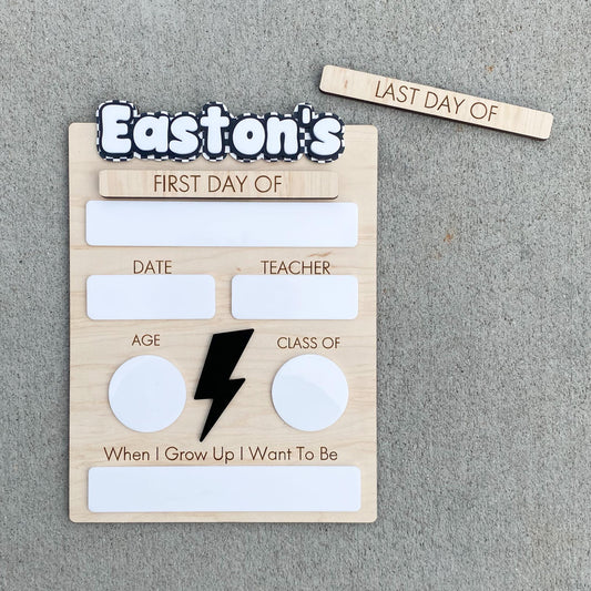 Lightning First Day of School Sign