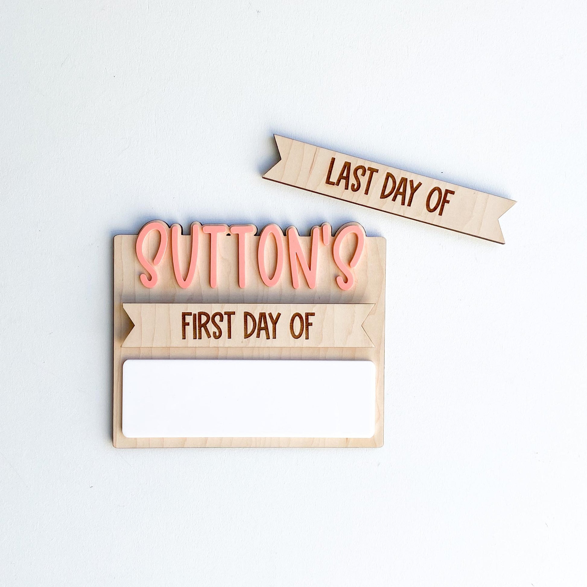 Personalized grade-only back to school sign in wood and acrylic, first day photo board