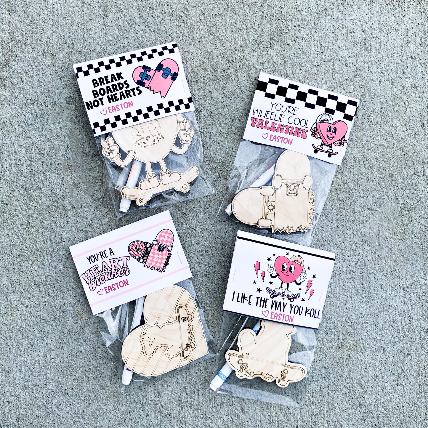 Skateboard Color Your Own Valentine's Cards | New Design | Classroom Valentines
