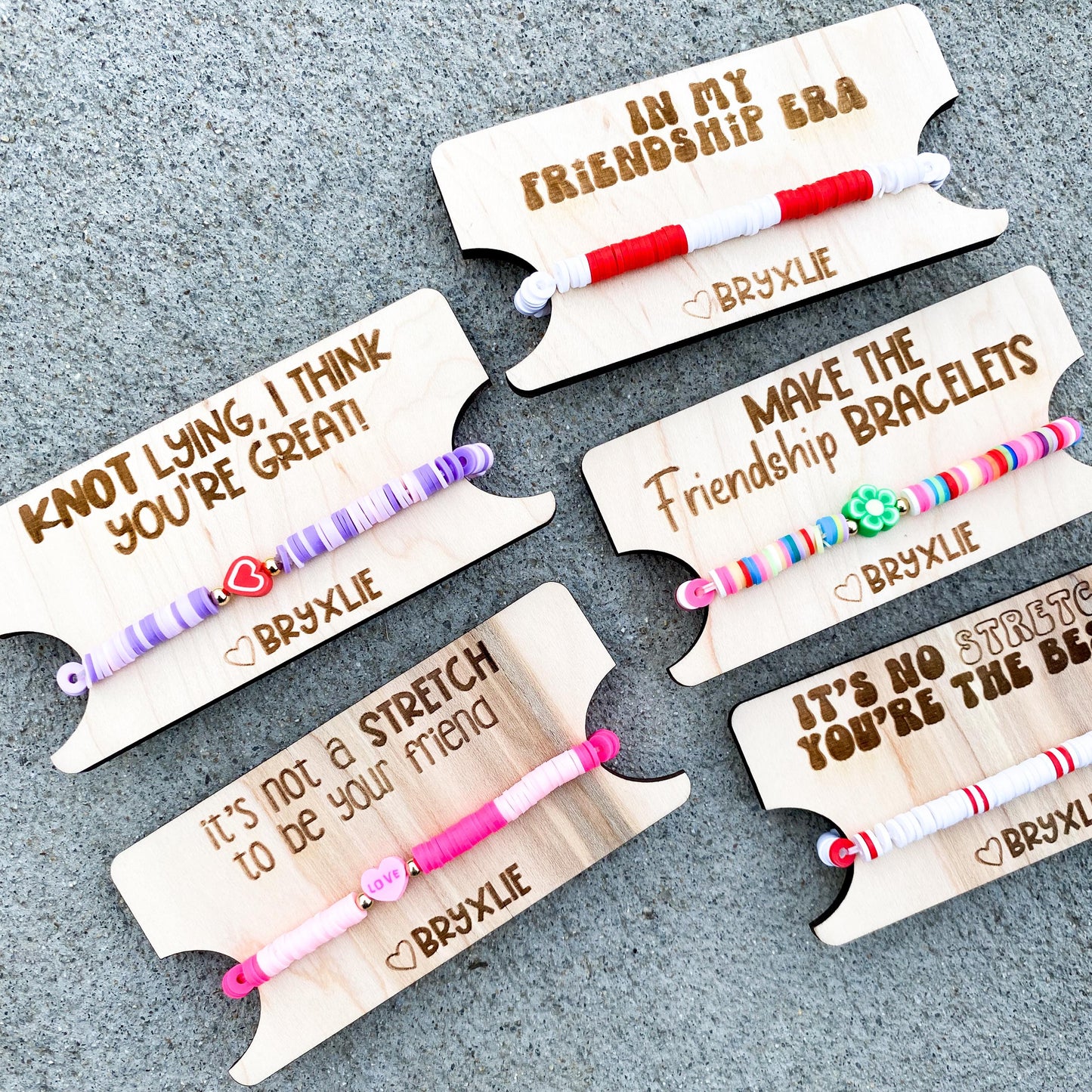 Friendship bracelet Valentine cards for kids classroom exchange, non-candy wearable gift