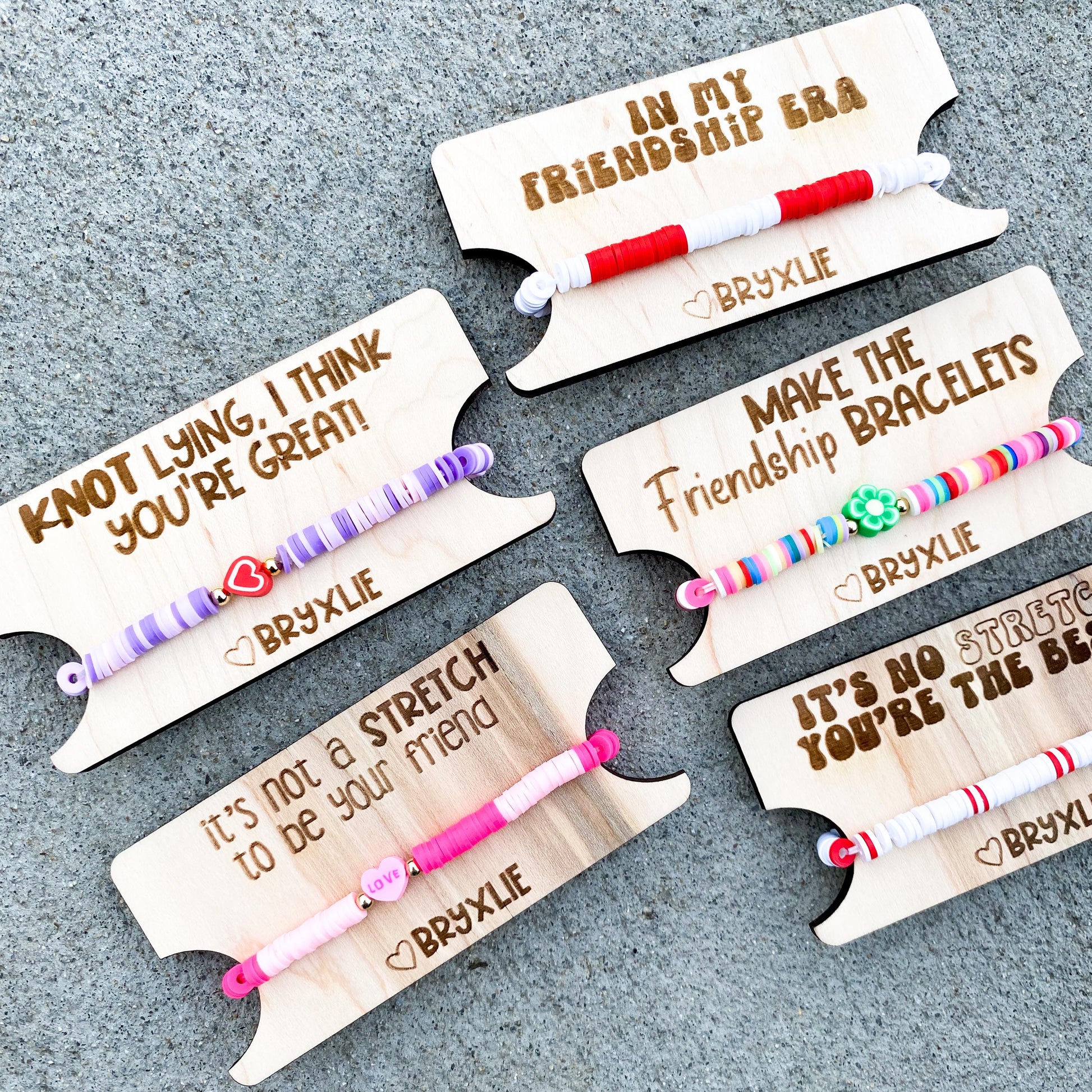 Friendship bracelet Valentine cards for kids classroom exchange, non-candy wearable gift