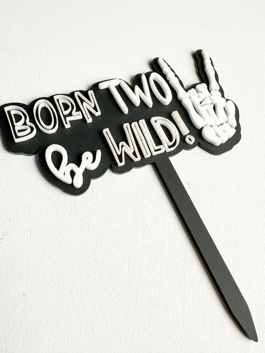 Born TWO Be Wild Cake Topper