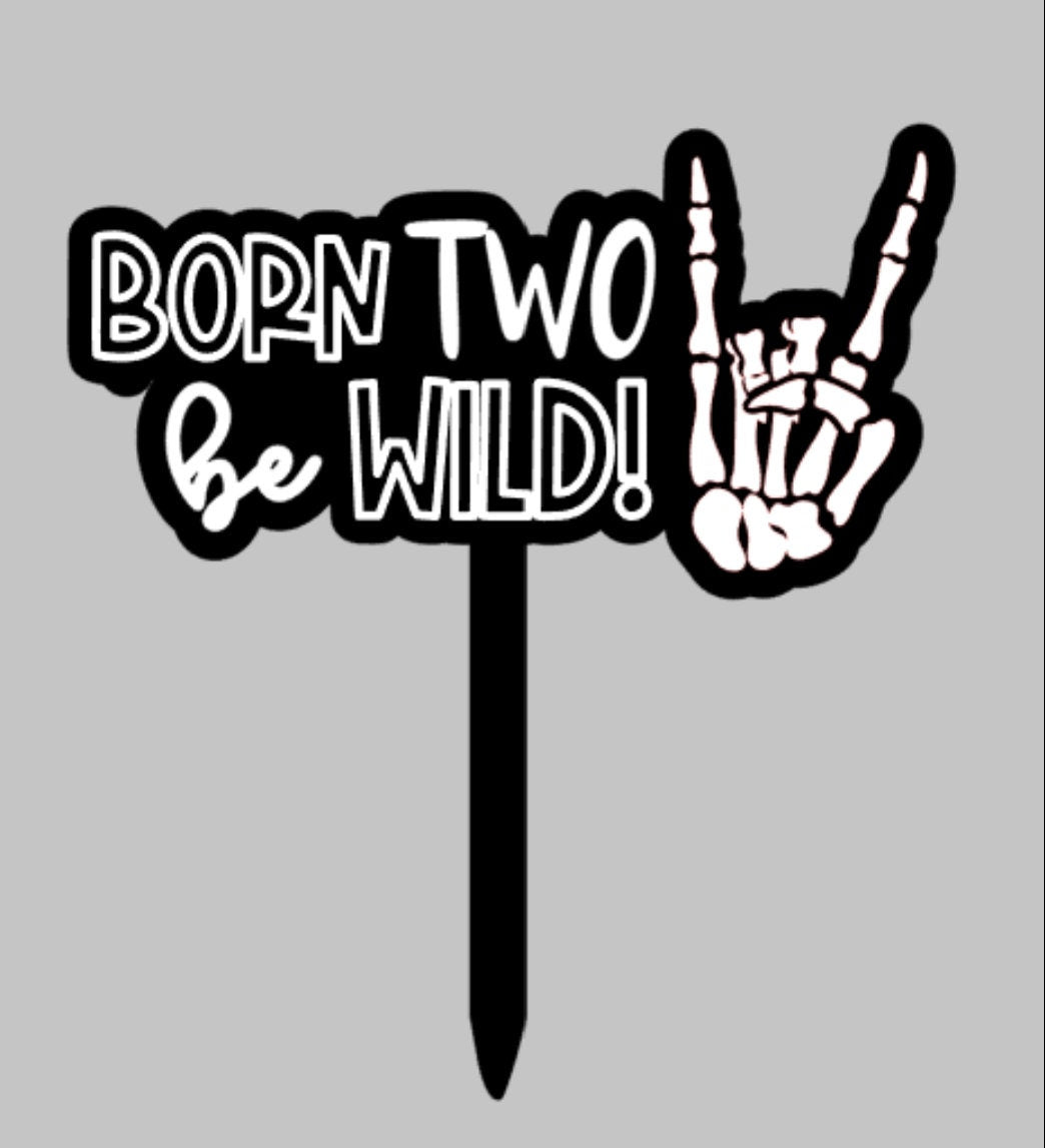 Born Two Be Wild Cake Topper | Rockstar 2nd Birthday Decor