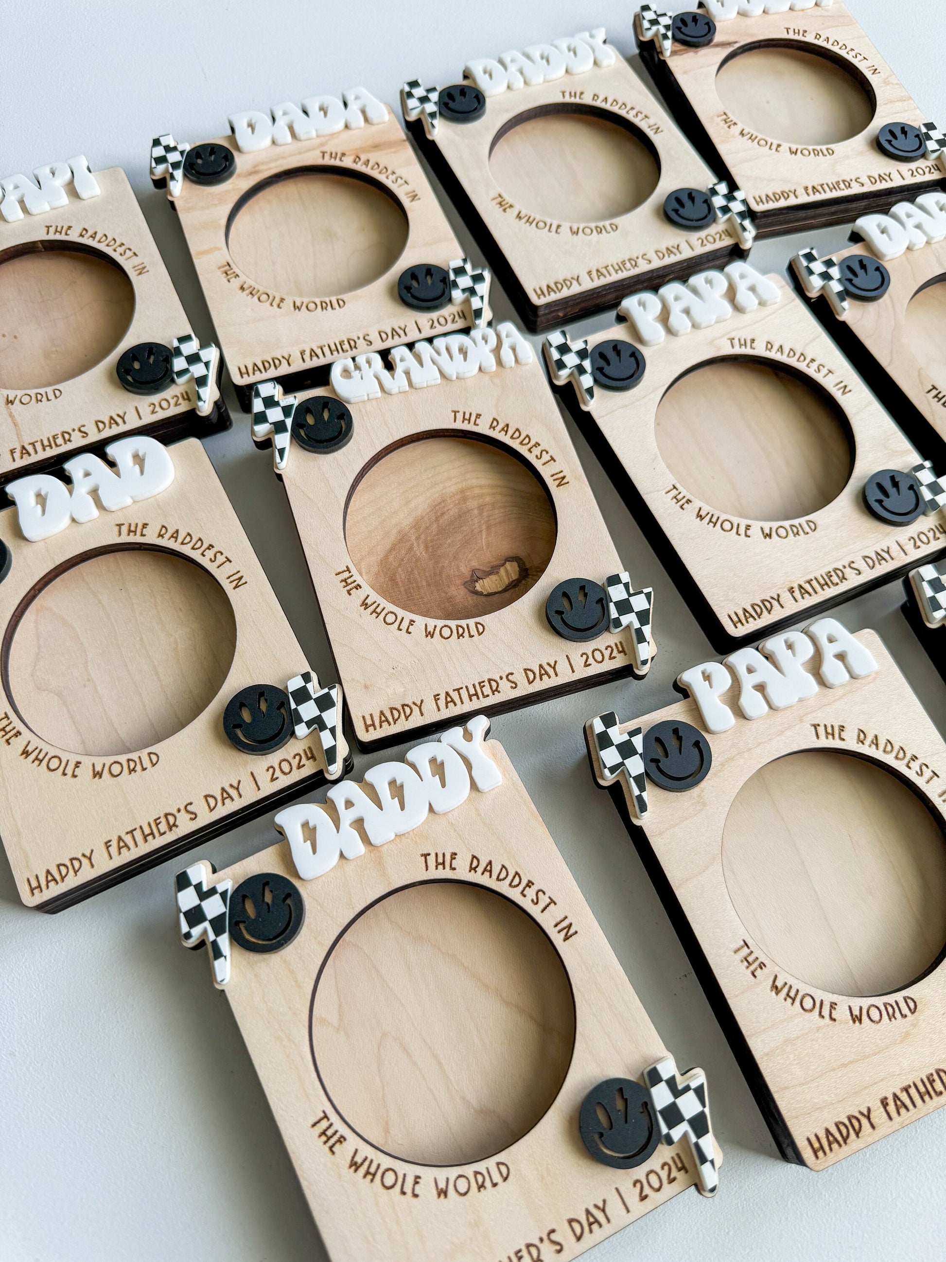 Personalized Maple Wood Photo Magnet | Christmas Father's Day Gift for Dad