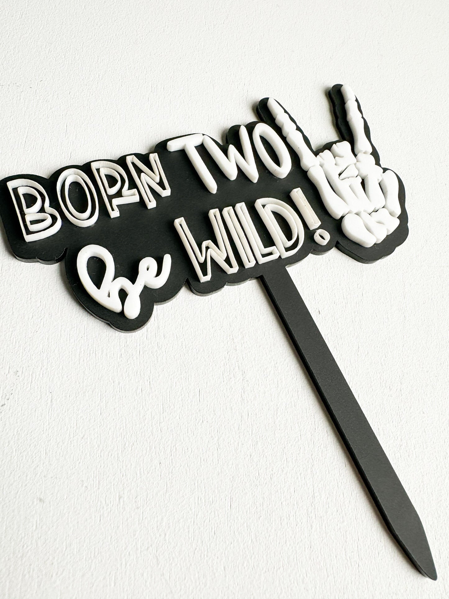 Born Two Be Wild Cake Topper | Rockstar 2nd Birthday Decor