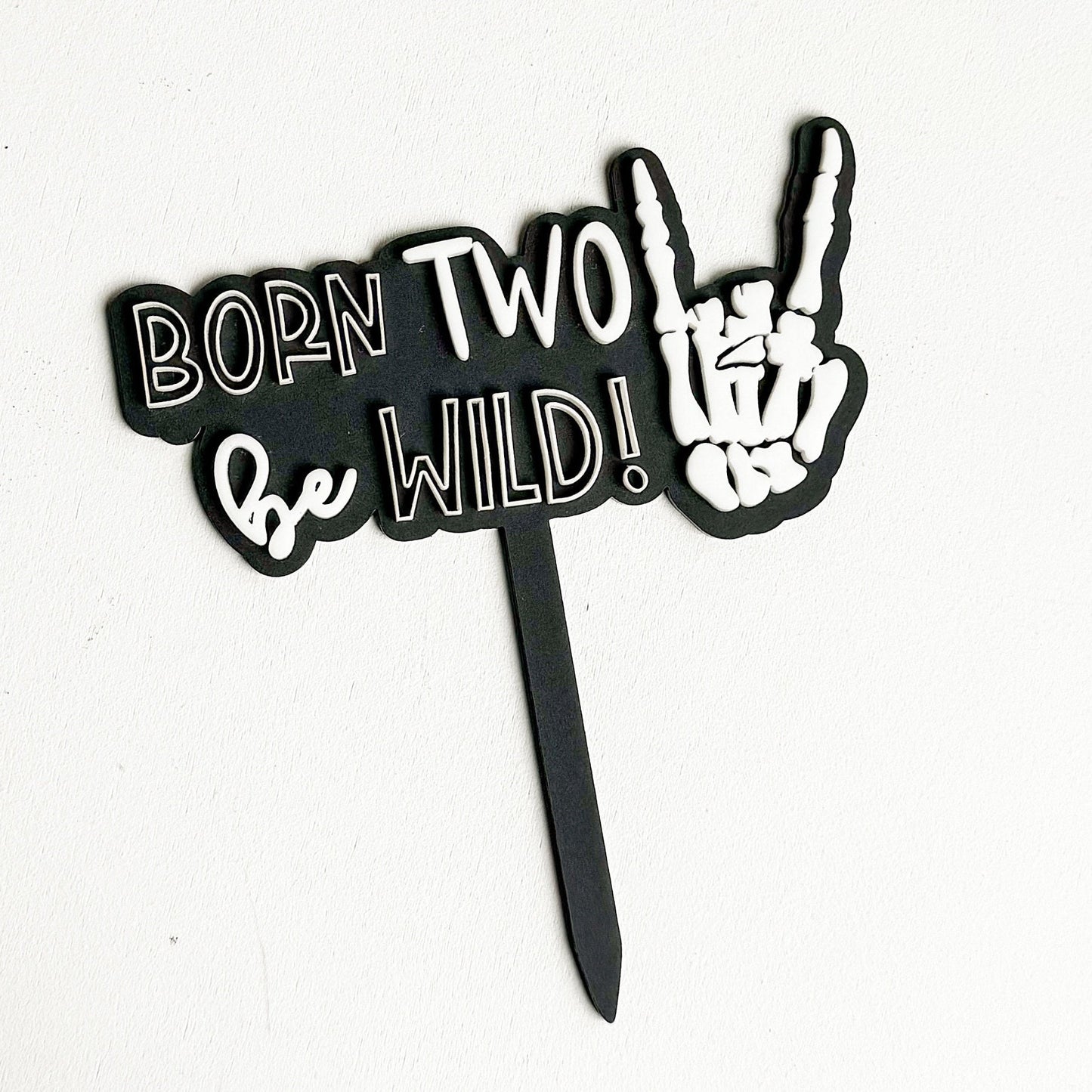 Born Two Be Wild Cake Topper | Rockstar 2nd Birthday Decor