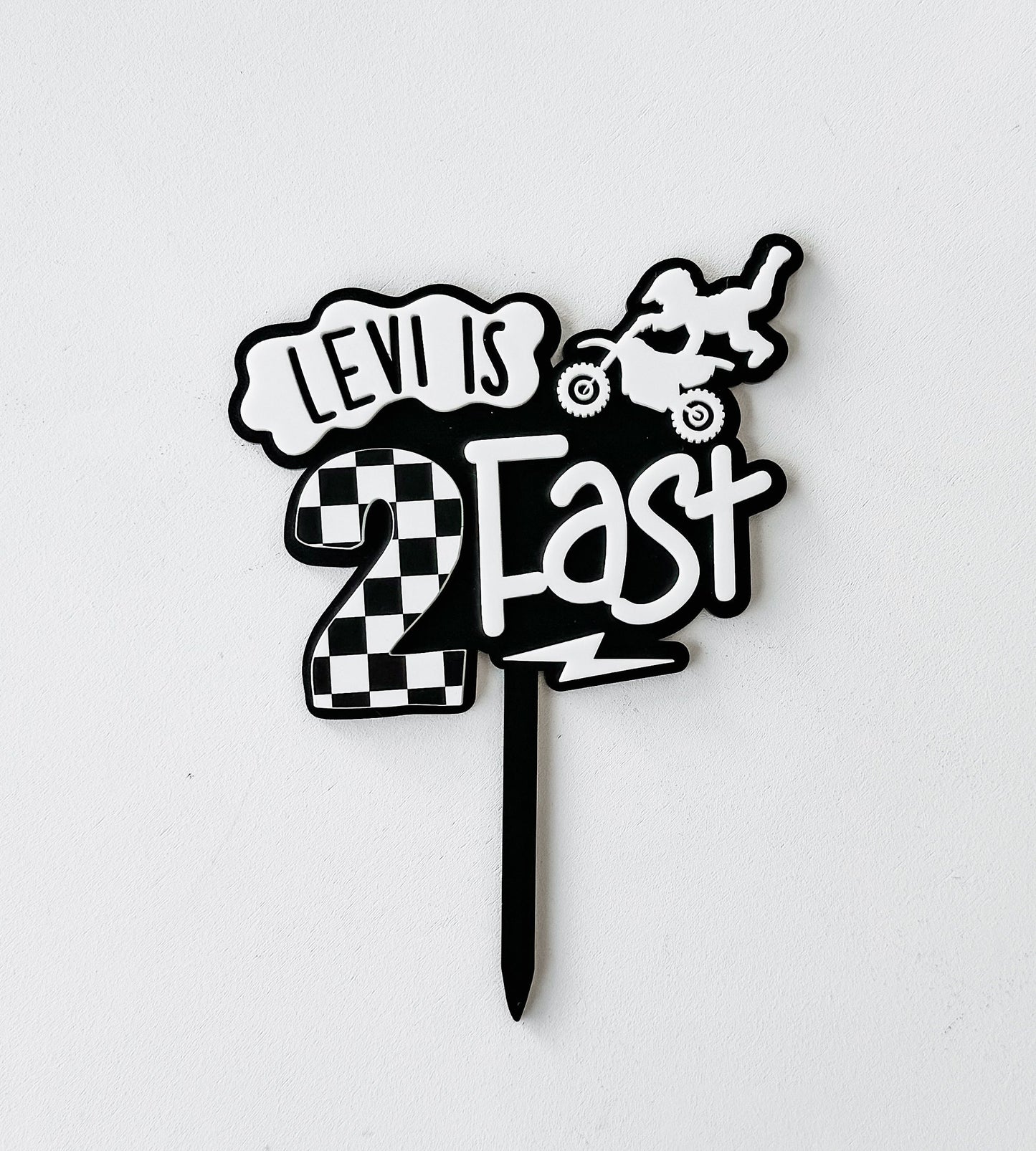 Two Fast Dirt Bike Cake Topper | 2nd Birthday Party Decor