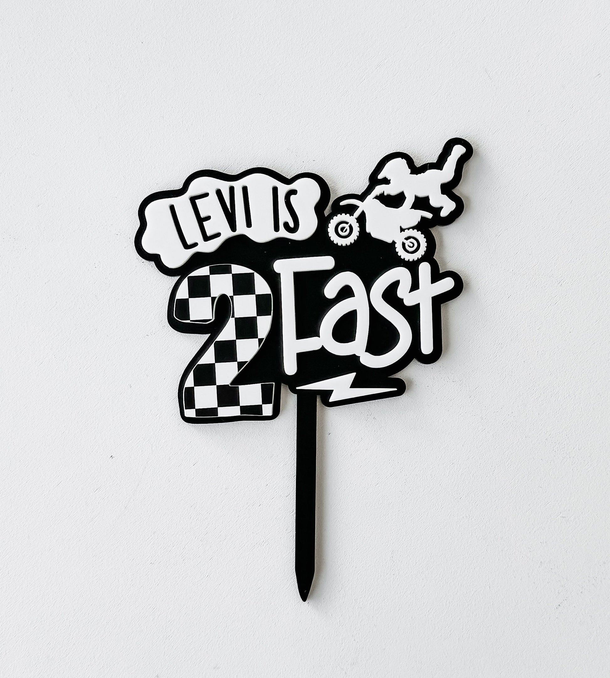 Two Fast Dirt Bike Cake Topper | 2nd Birthday Party Decor