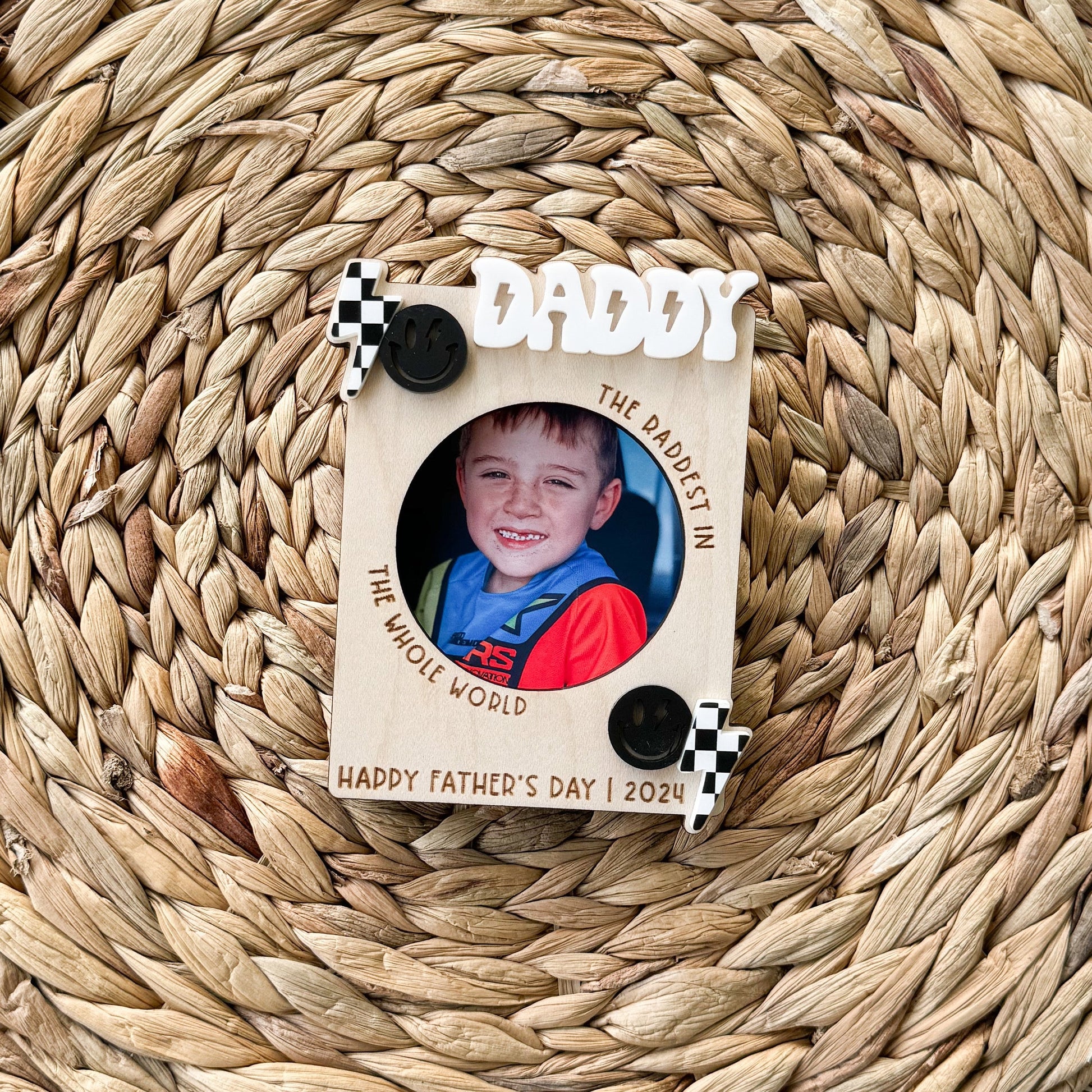 Personalized Maple Wood Photo Magnet | Christmas Father's Day Gift for Dad