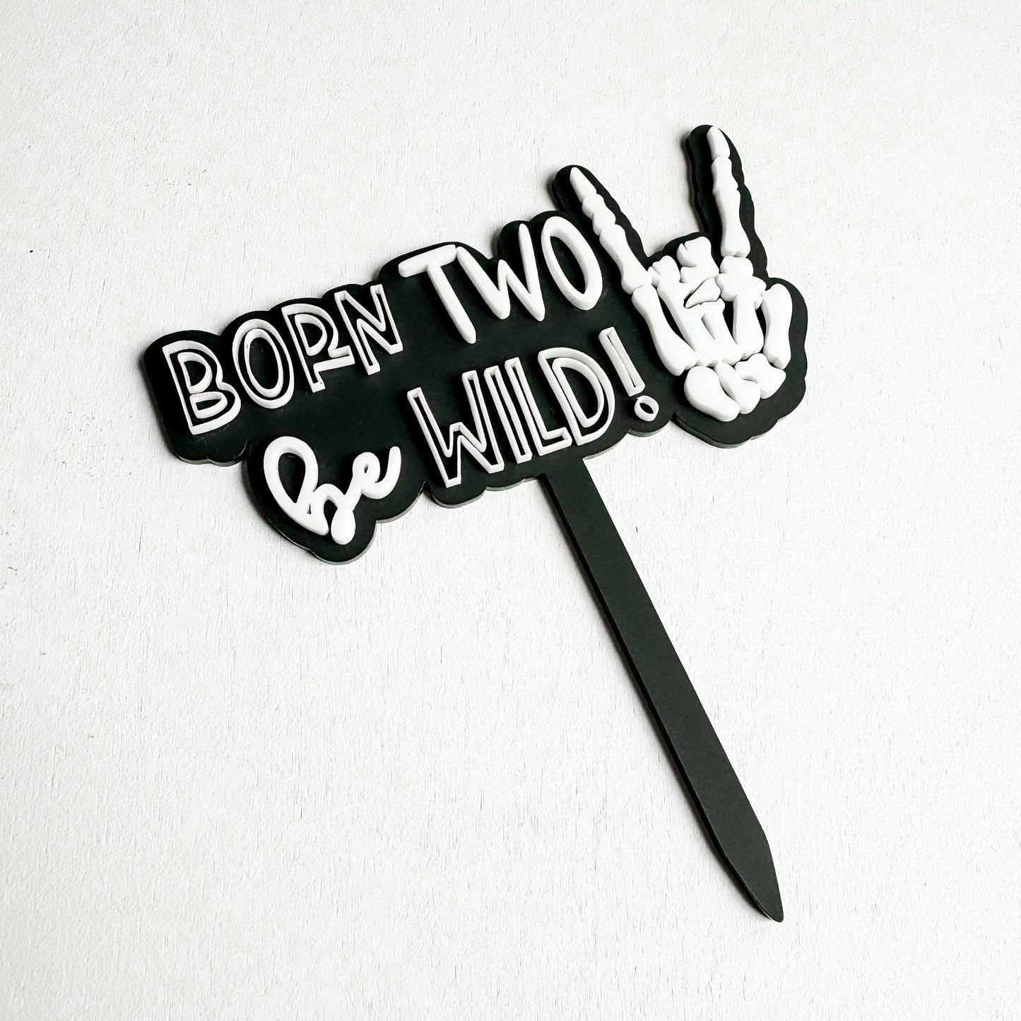 Born Two Be Wild Cake Topper | Rockstar 2nd Birthday Decor