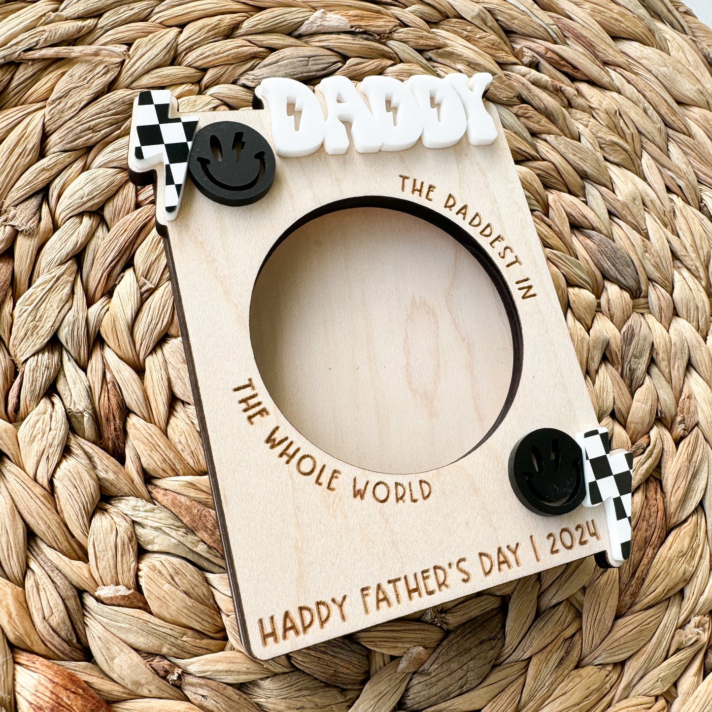 Personalized Maple Wood Photo Magnet | Christmas Father's Day Gift for Dad