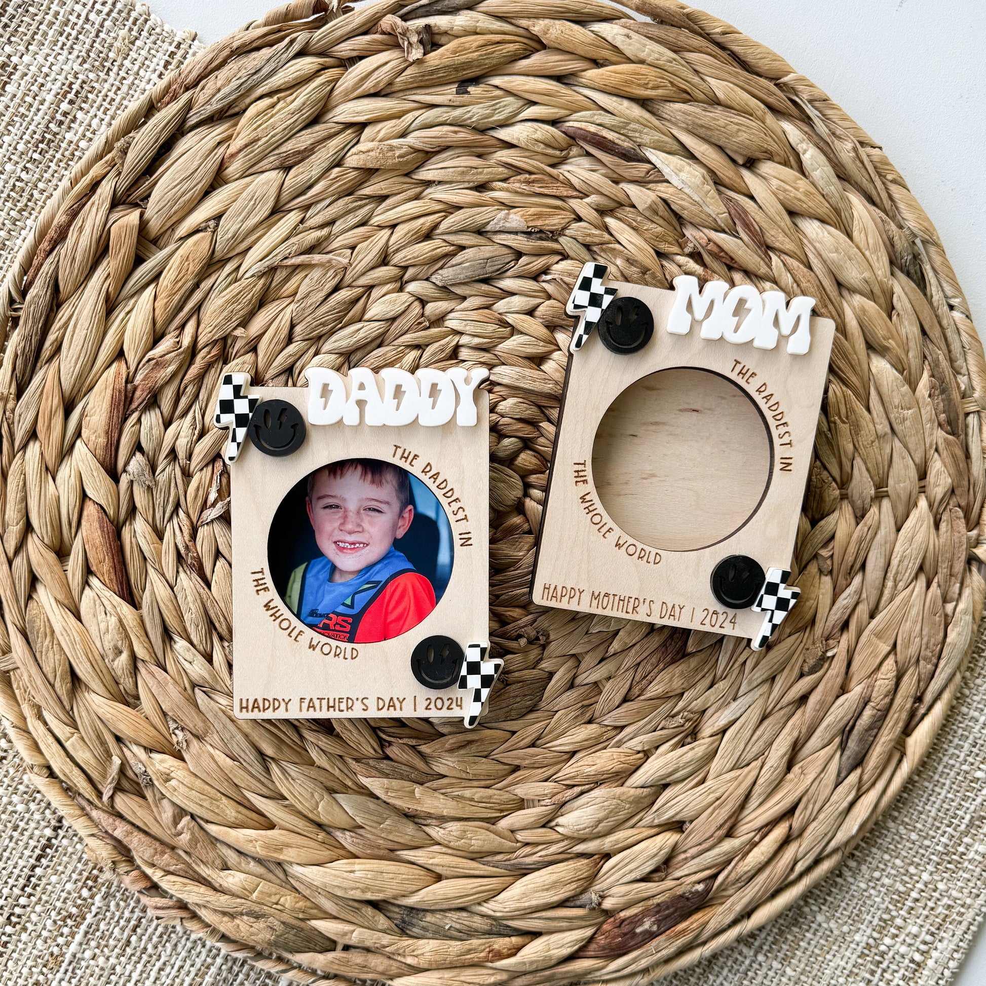Personalized Maple Wood Photo Magnet | Christmas Father's Day Gift for Dad