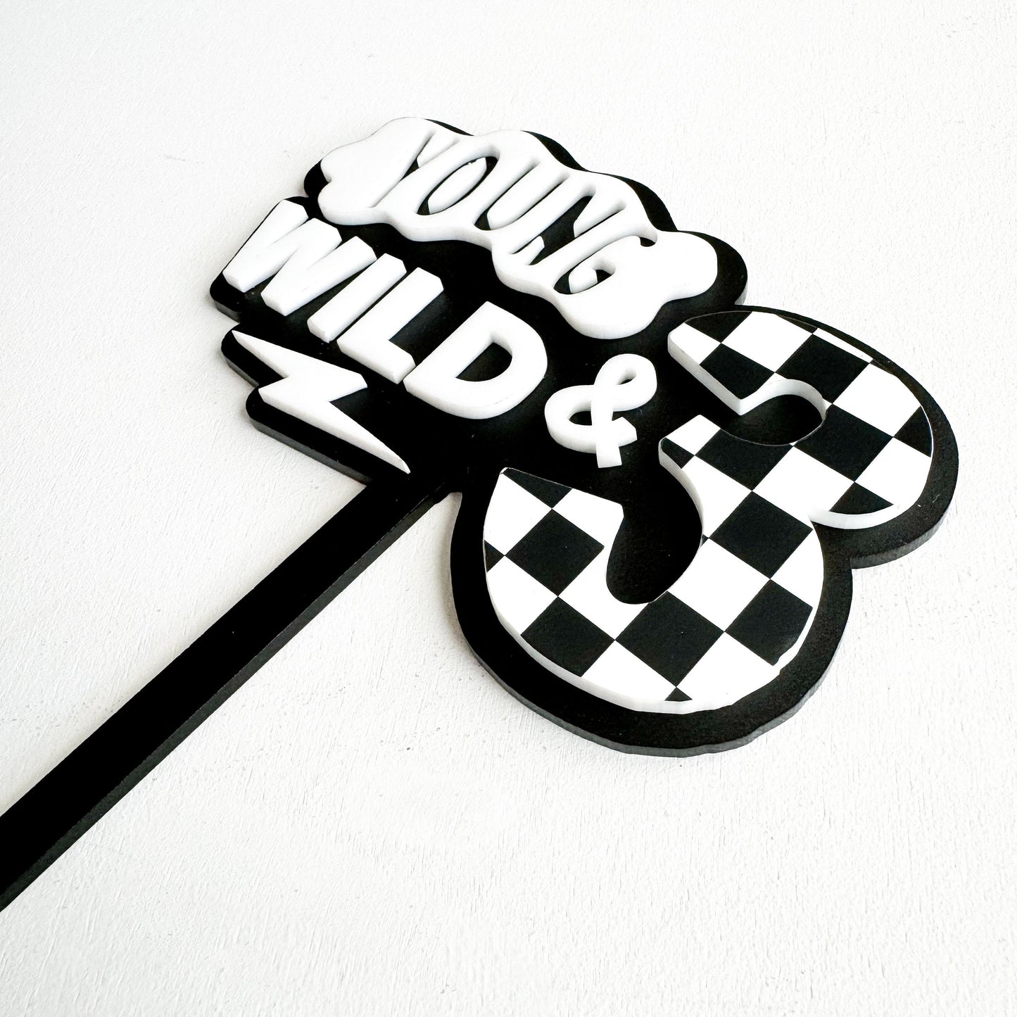 Young Wild and Three | Birthday Party Decor | Dirt Bike Party | boys birthday theme | Cake Topper Birthday | Dirt Bike Party Decor | 3