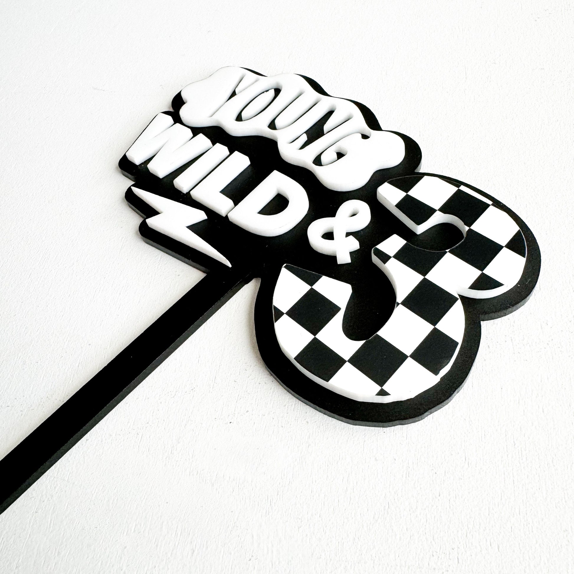 Young Wild and Three | Birthday Party Decor | Dirt Bike Party | boys birthday theme | Cake Topper Birthday | Dirt Bike Party Decor | 3