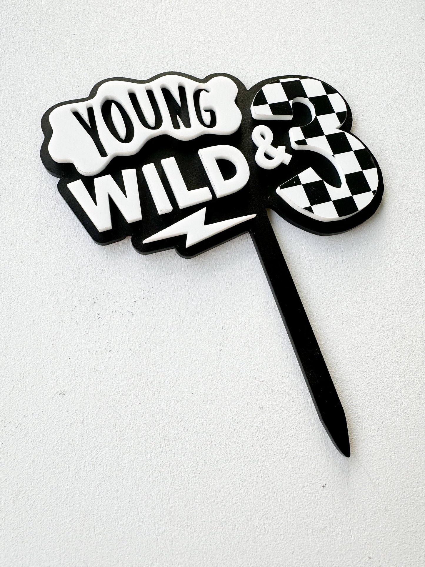 Young Wild and Three | Birthday Party Decor | Dirt Bike Party | boys birthday theme | Cake Topper Birthday | Dirt Bike Party Decor | 3