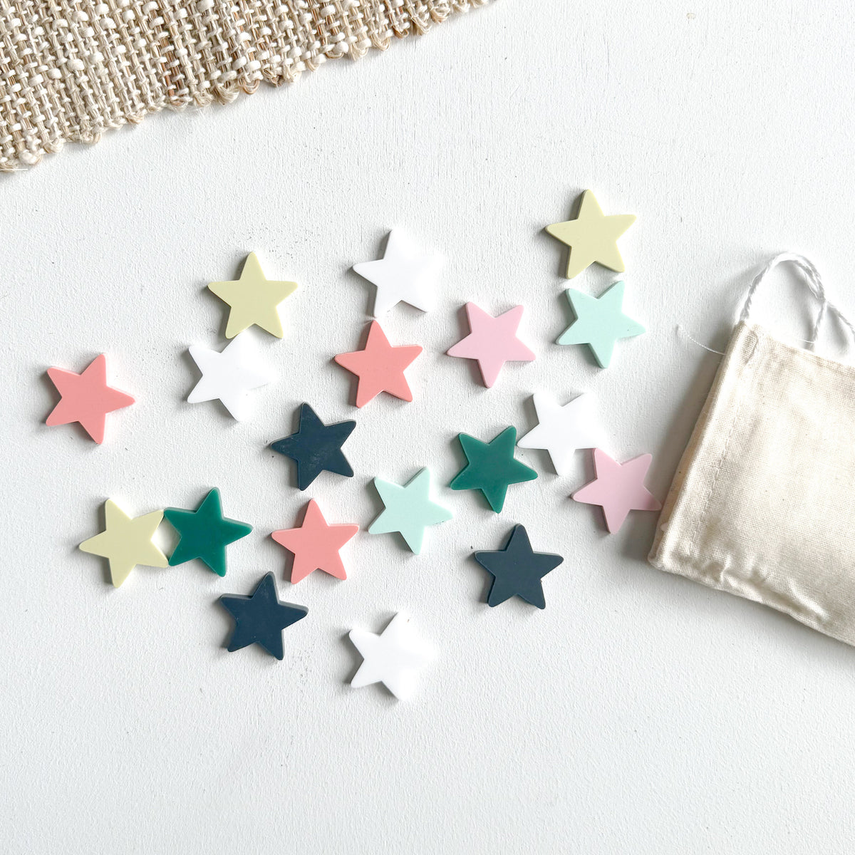 Colorful 1/8 inch acrylic stars to refill a kids reward jar
