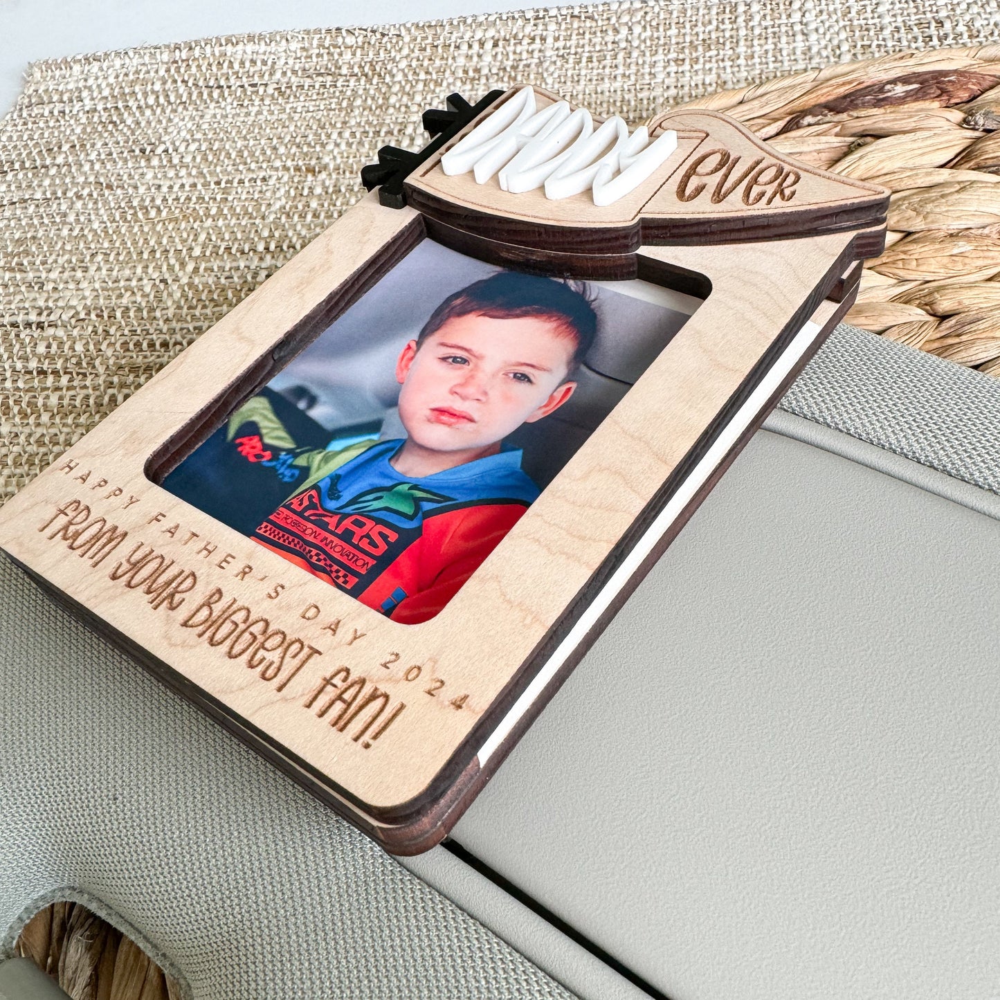 Fathers Day Gift | Visor Clip | Photo Fridge Magnet | Dirt bike Dad | Gift For Grandpa | Motocross Personalized | Custom Picture Frame