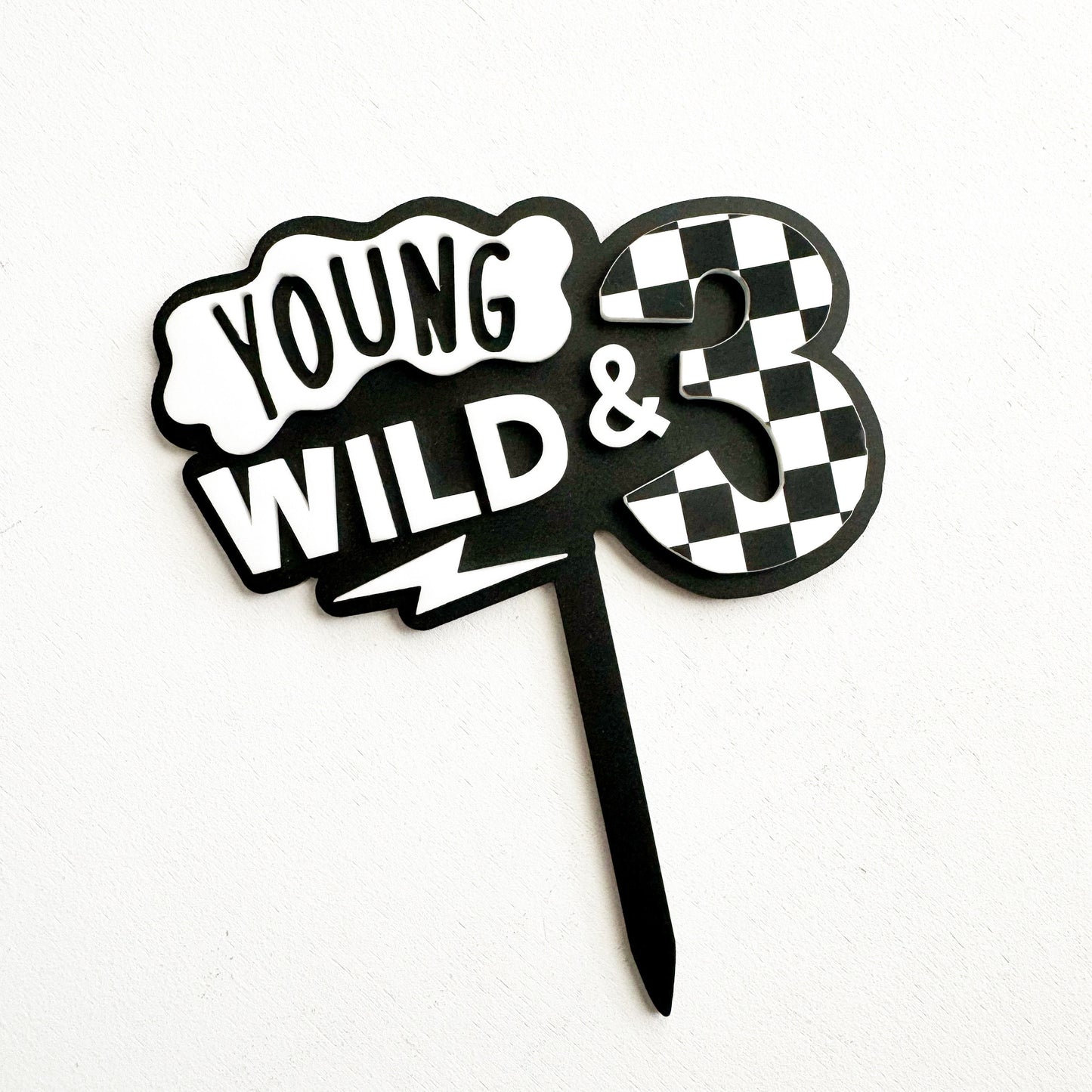 Young Wild and Three | Birthday Party Decor | Dirt Bike Party | boys birthday theme | Cake Topper Birthday | Dirt Bike Party Decor | 3