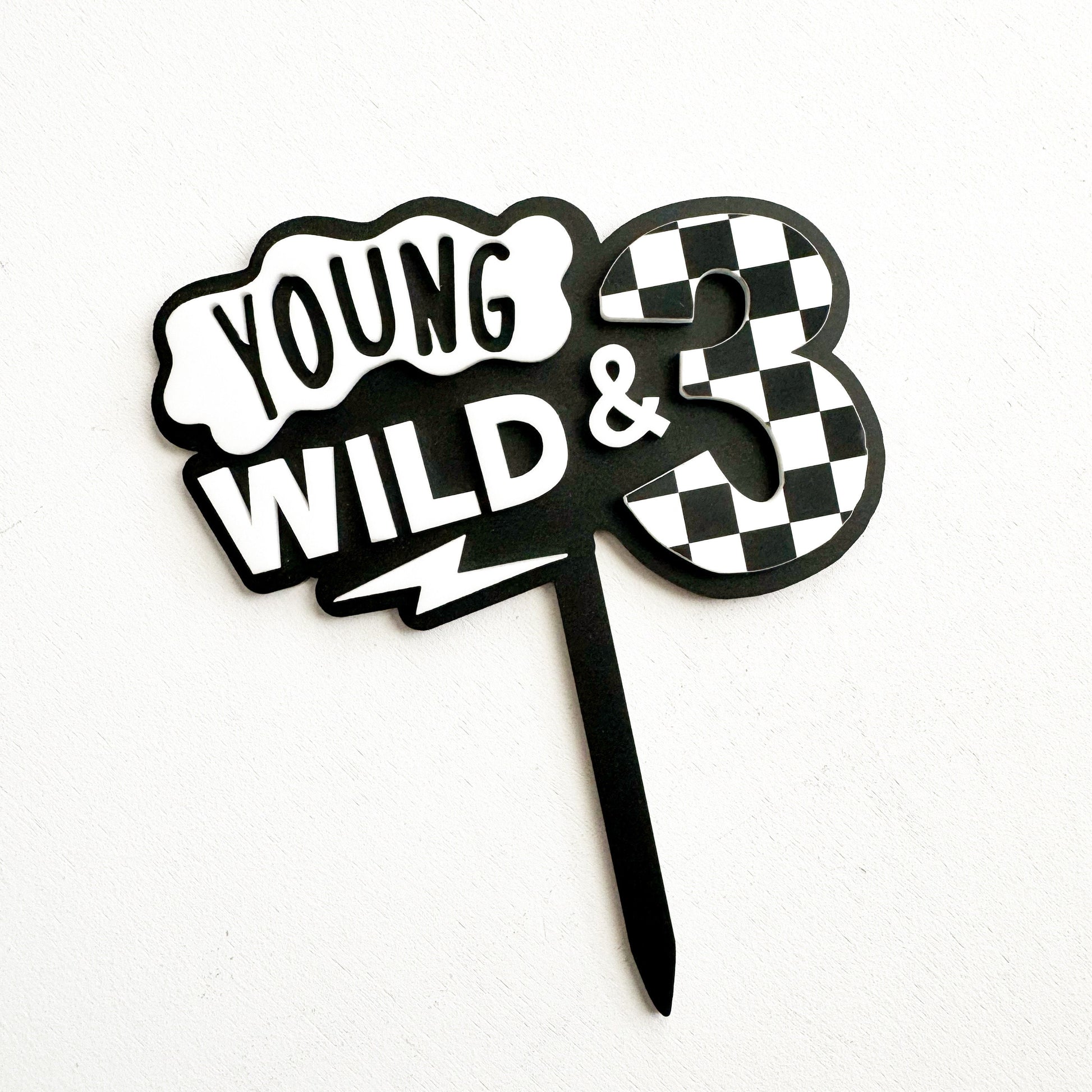 Young Wild and Three | Birthday Party Decor | Dirt Bike Party | boys birthday theme | Cake Topper Birthday | Dirt Bike Party Decor | 3