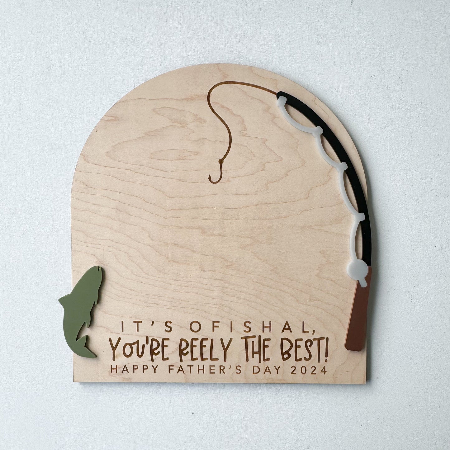 Fishing Handprint Sign for Dad, Father’s Day Fish Keepsake from Kids, Grandpa