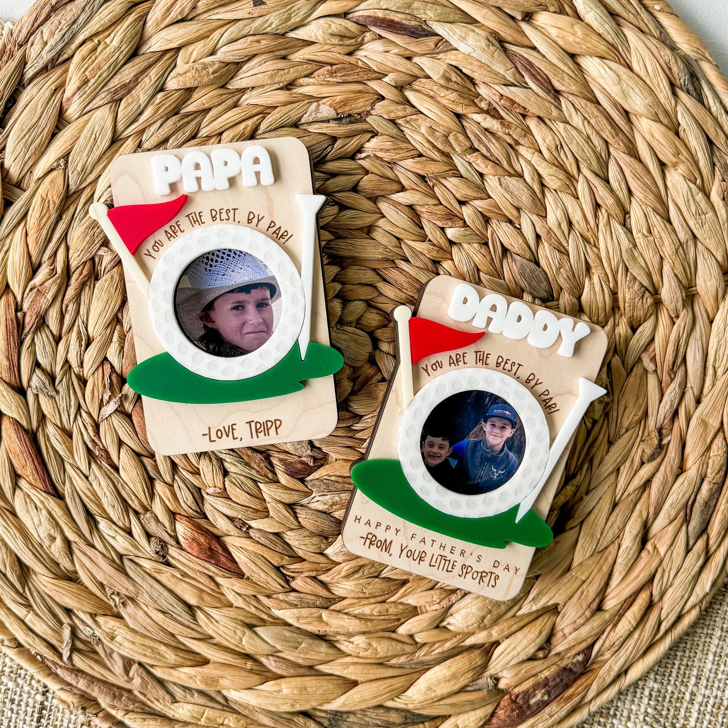 father day gift photo holders for dad and papa personalized wood golf design