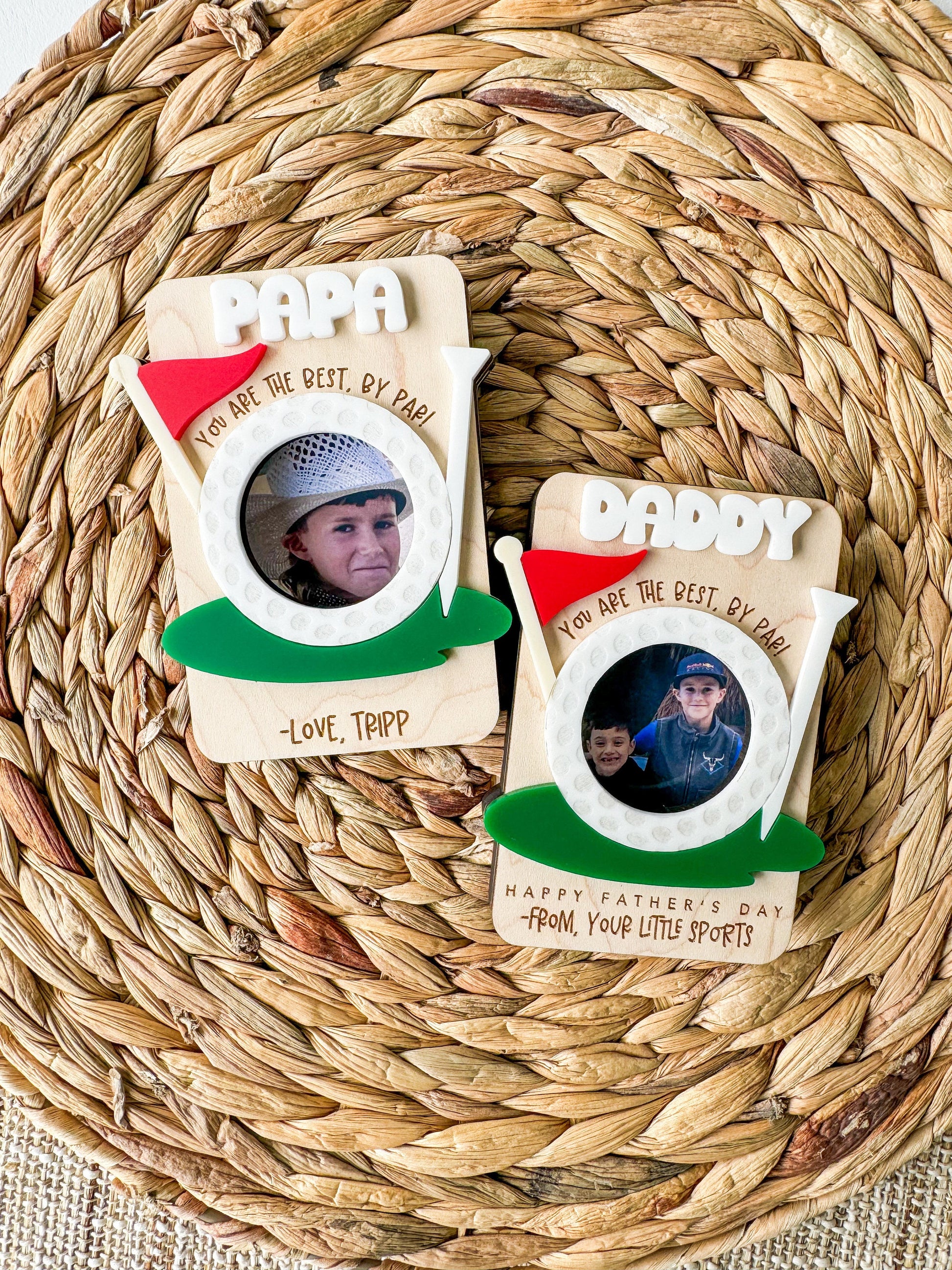 personalized father day gift photo frame visor clip golf design papa grandpa keepsake
