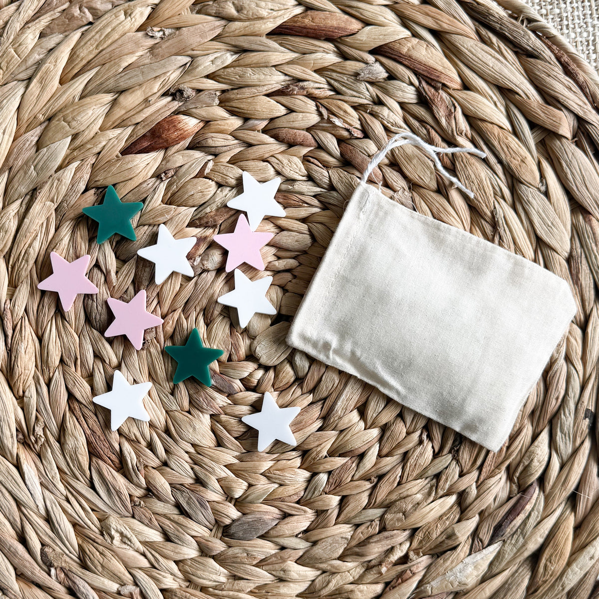 Extra acrylic star tokens for a reward jar, about 1 inch each