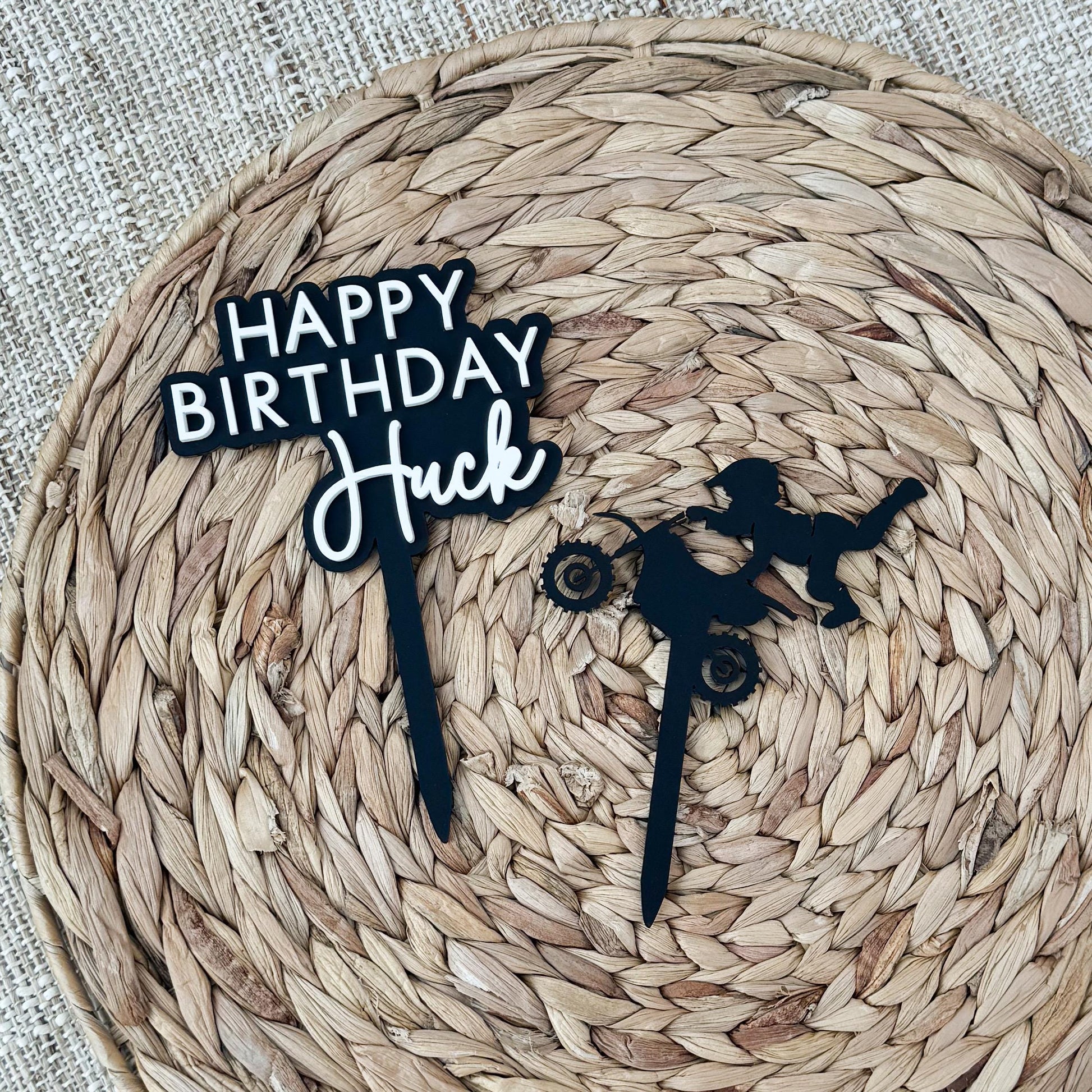 Acrylic Dirt Bike Cake Topper | Supercross Birthday Party Decor