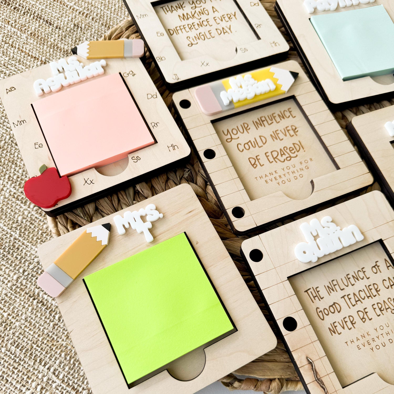Teacher Gift | Note Pad Holder | Custom Notepad Gift | Christmas Gift from Student | Teacher Appreciation Week | Sticky Note | Personalized