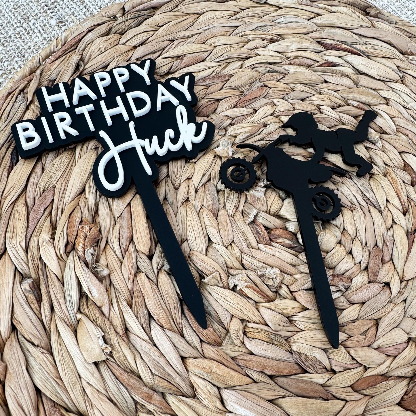 Acrylic Dirt Bike Cake Topper | Supercross Birthday Party Decor