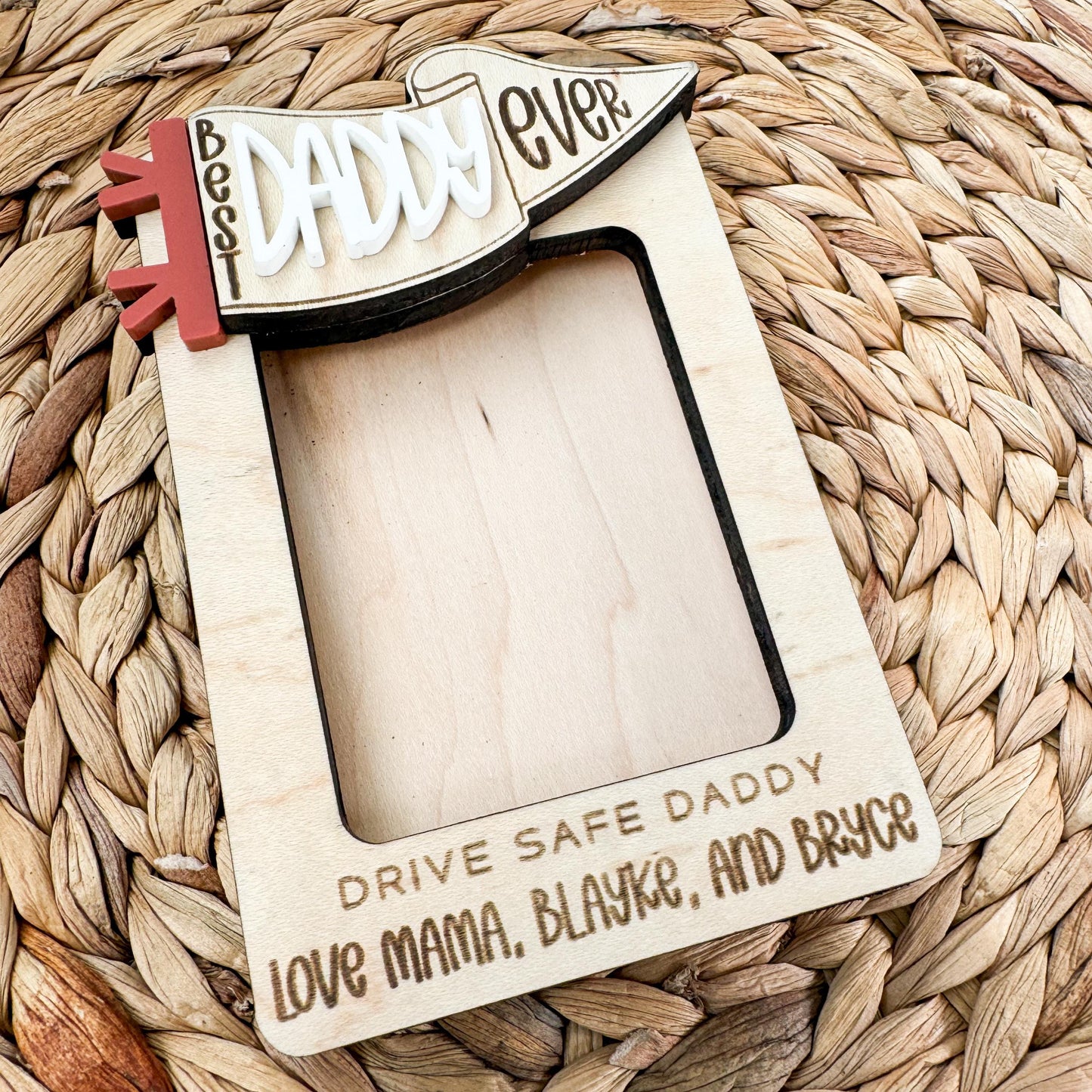 Custom Dad photo magnet gift displayed as Father’s Day keepsake from children