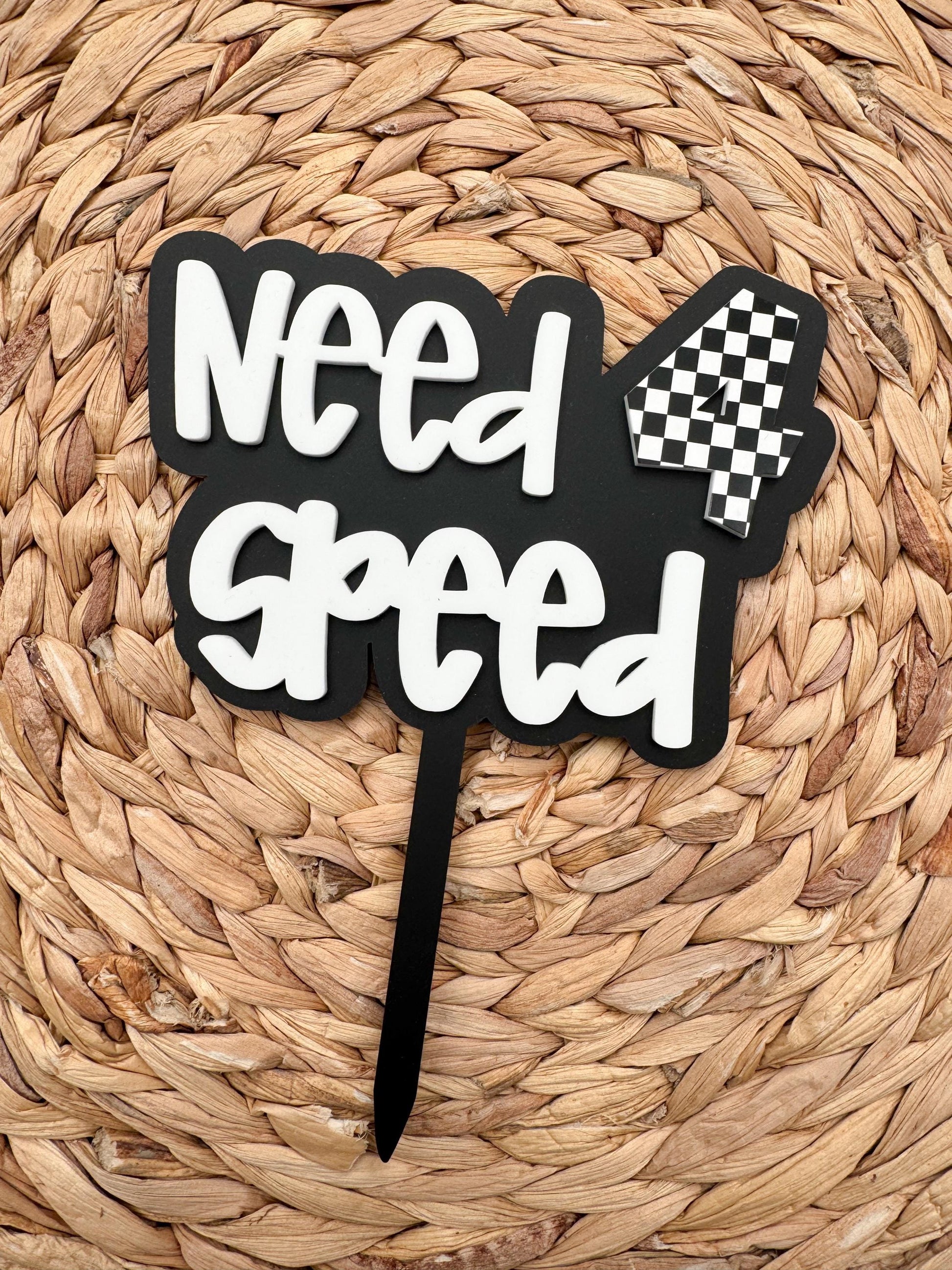 Need 4 Speed Cake Topper | Racing Birthday Party Decor