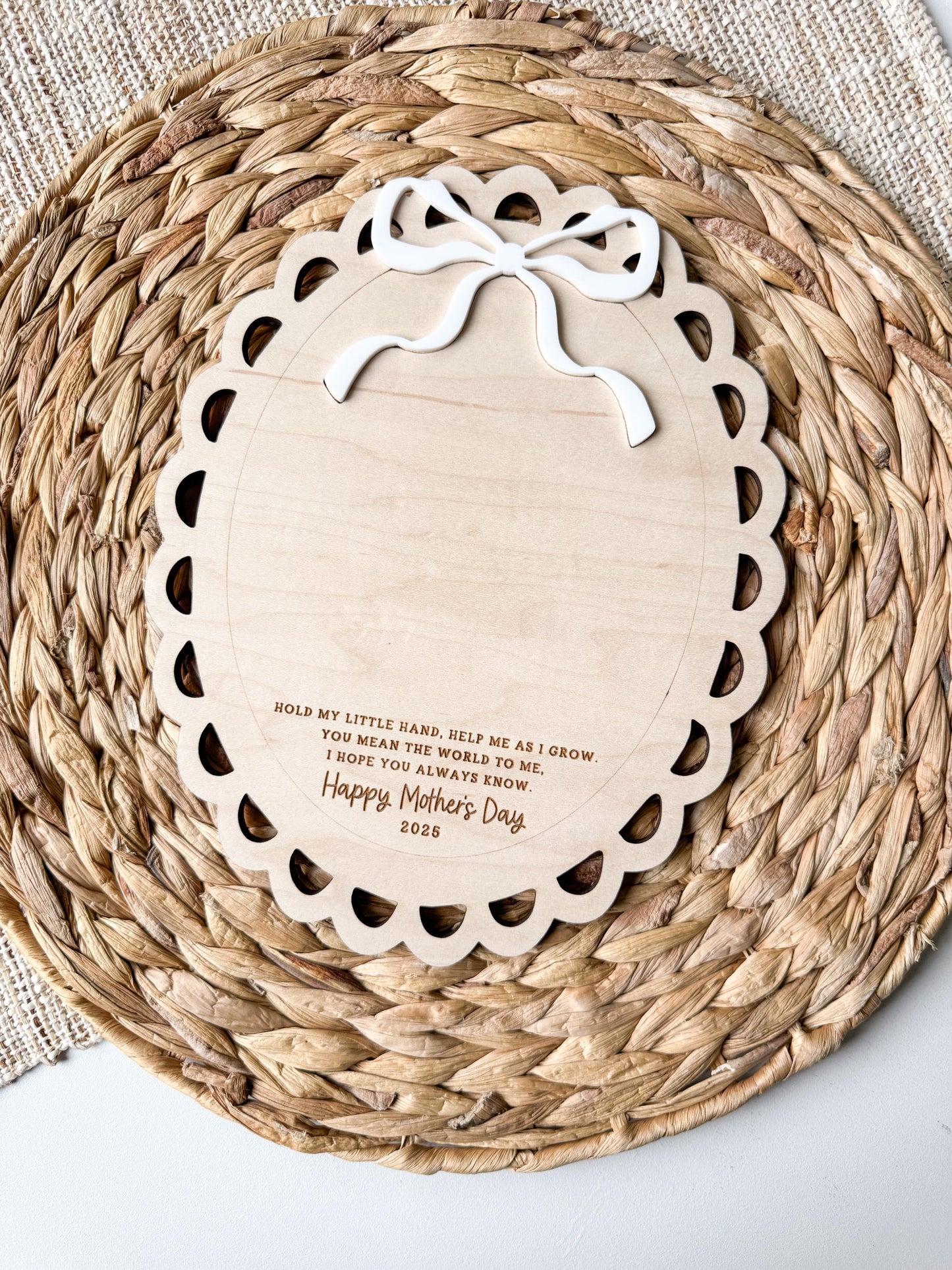 Personalized wood handprint plaque for Grandma, cherished keepsake from grandkids